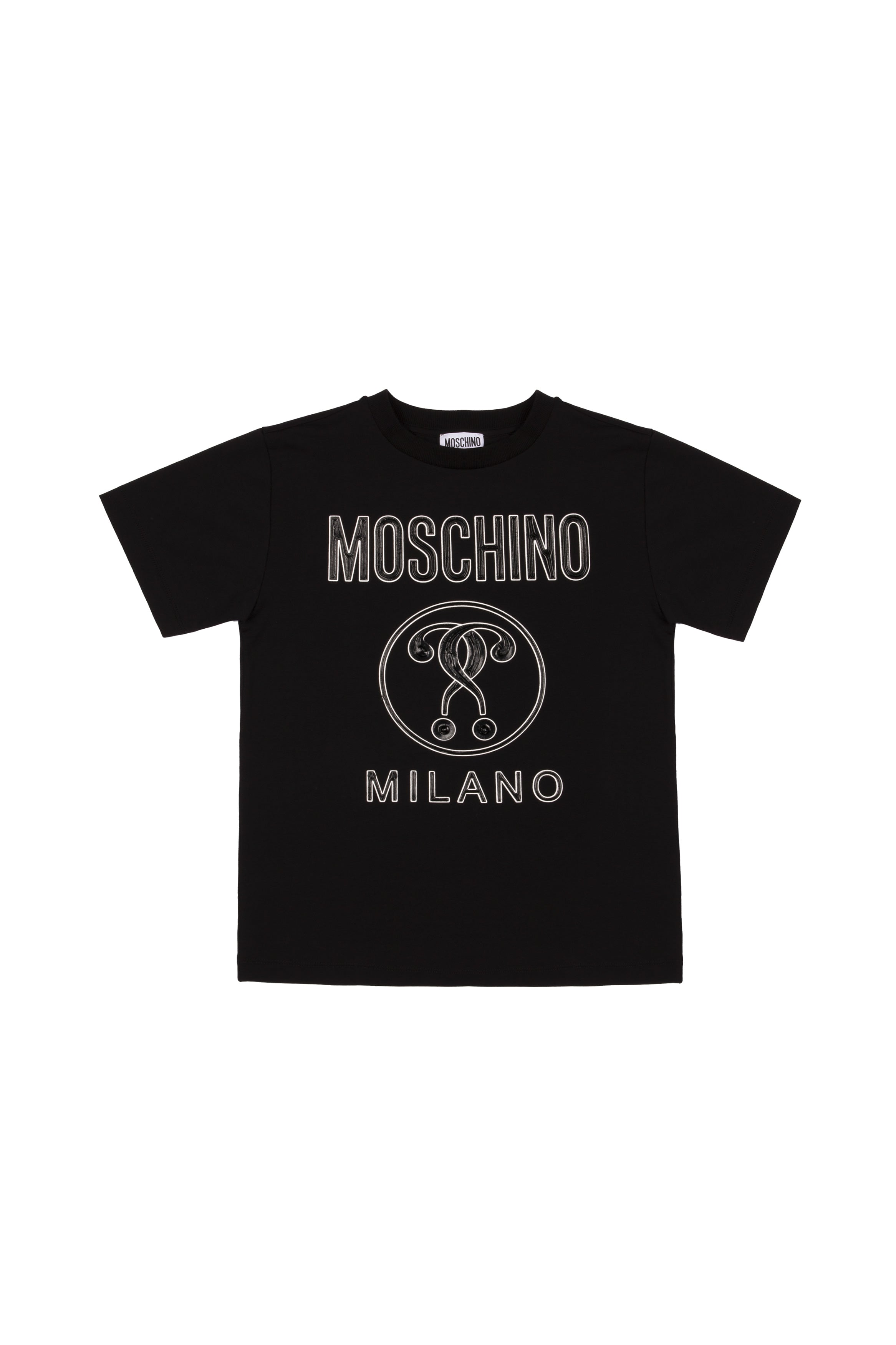 Boys Black Logo Cotton T-shirt