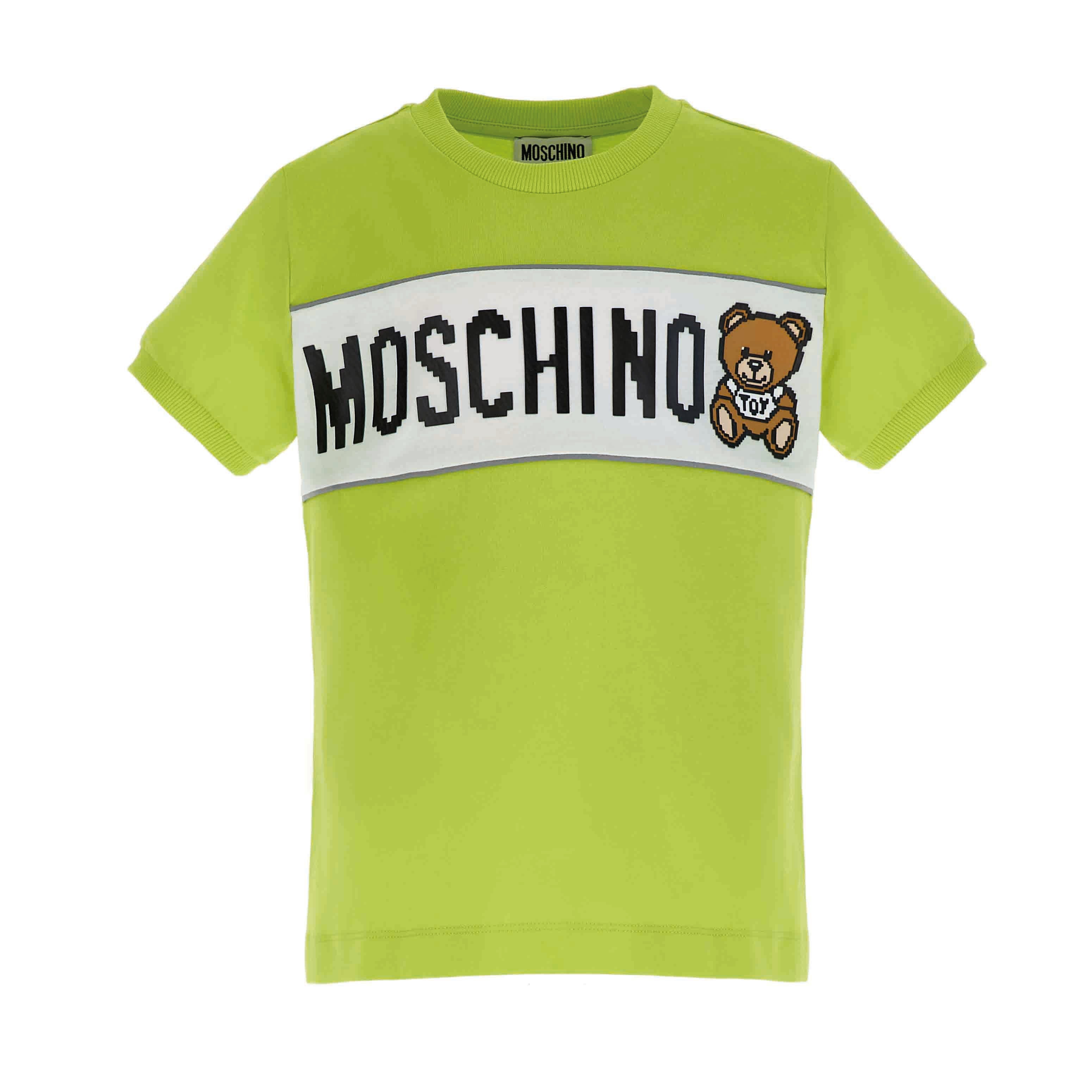 Boys & Girls Green Bear Cotton T-Shirt