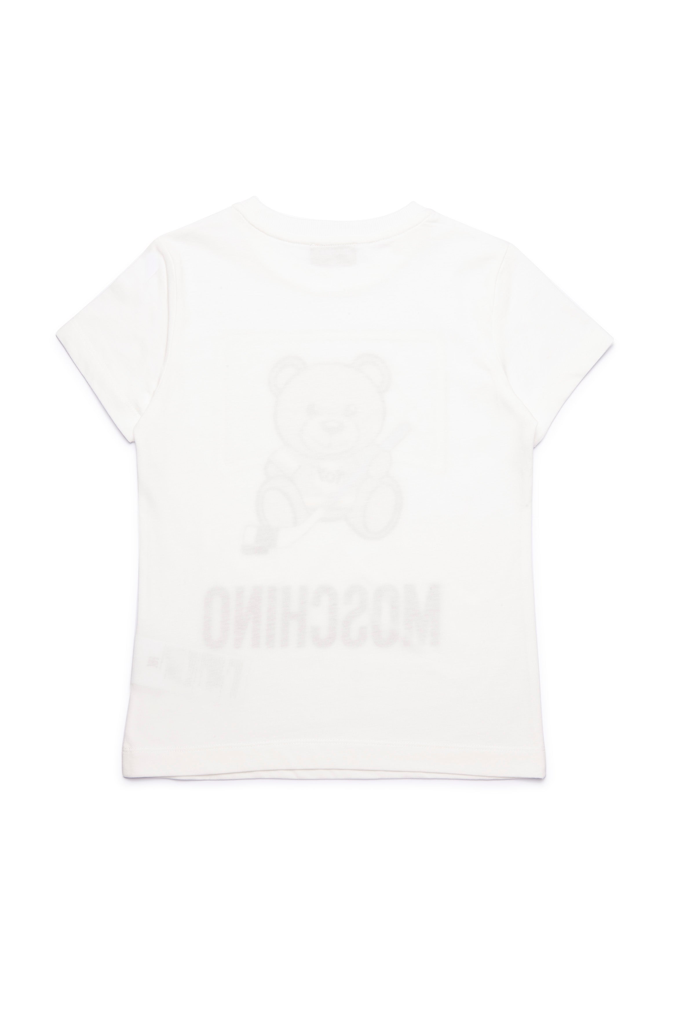Boys White Printing Logo Cotton T-shirt
