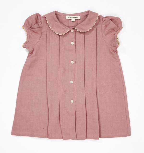 Baby Girls Brick Red Linen Dress