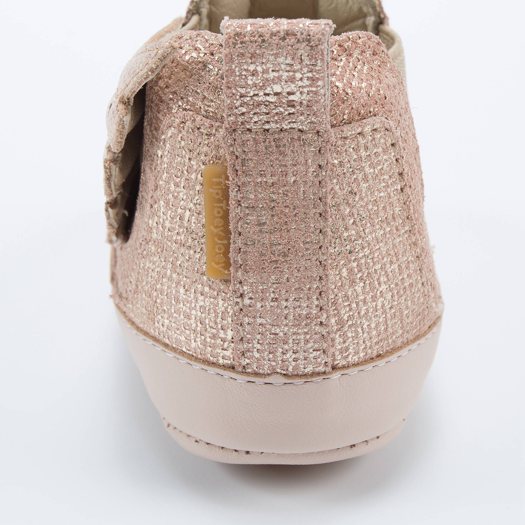 Baby Girls Rose Salmon Shine Leather Shoes