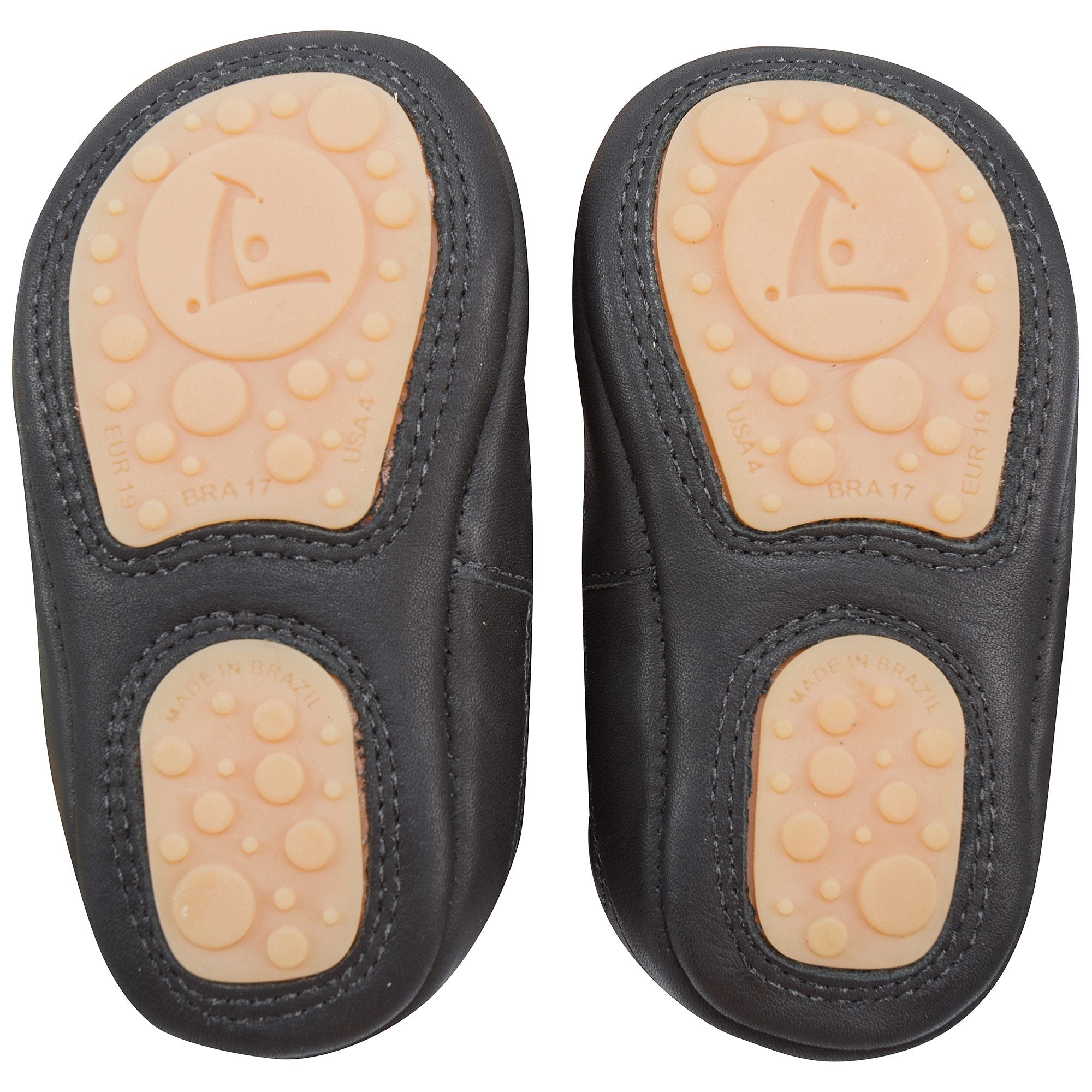 Baby Girls Black Star Leather Shoes