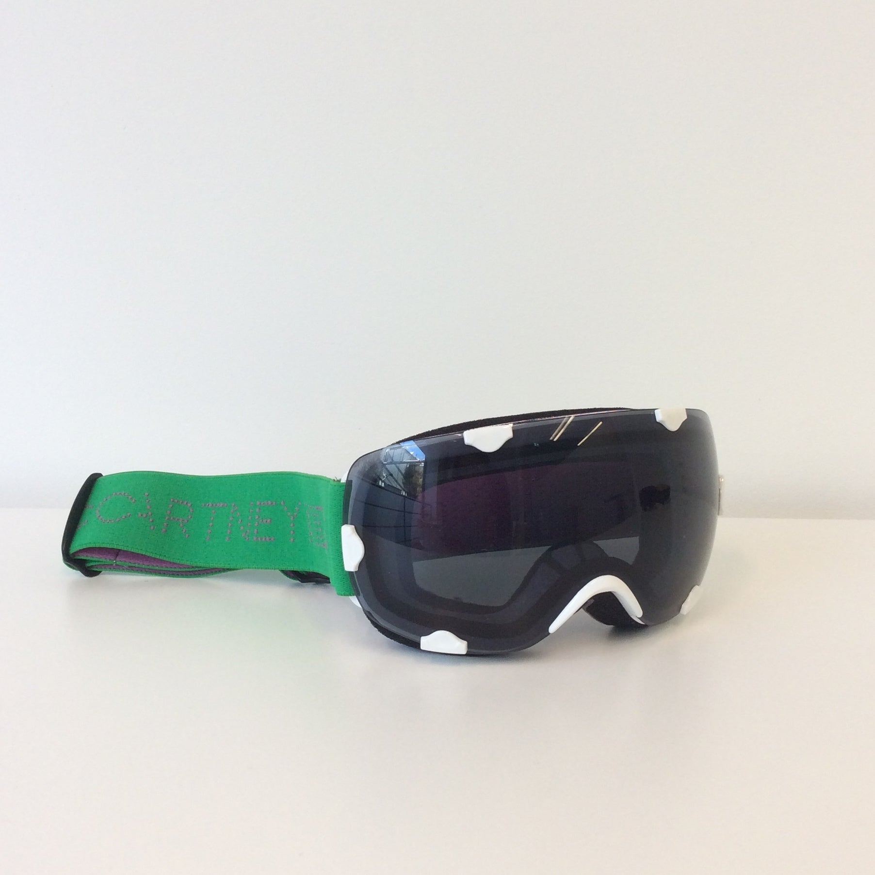 White & Green Ski Goggles