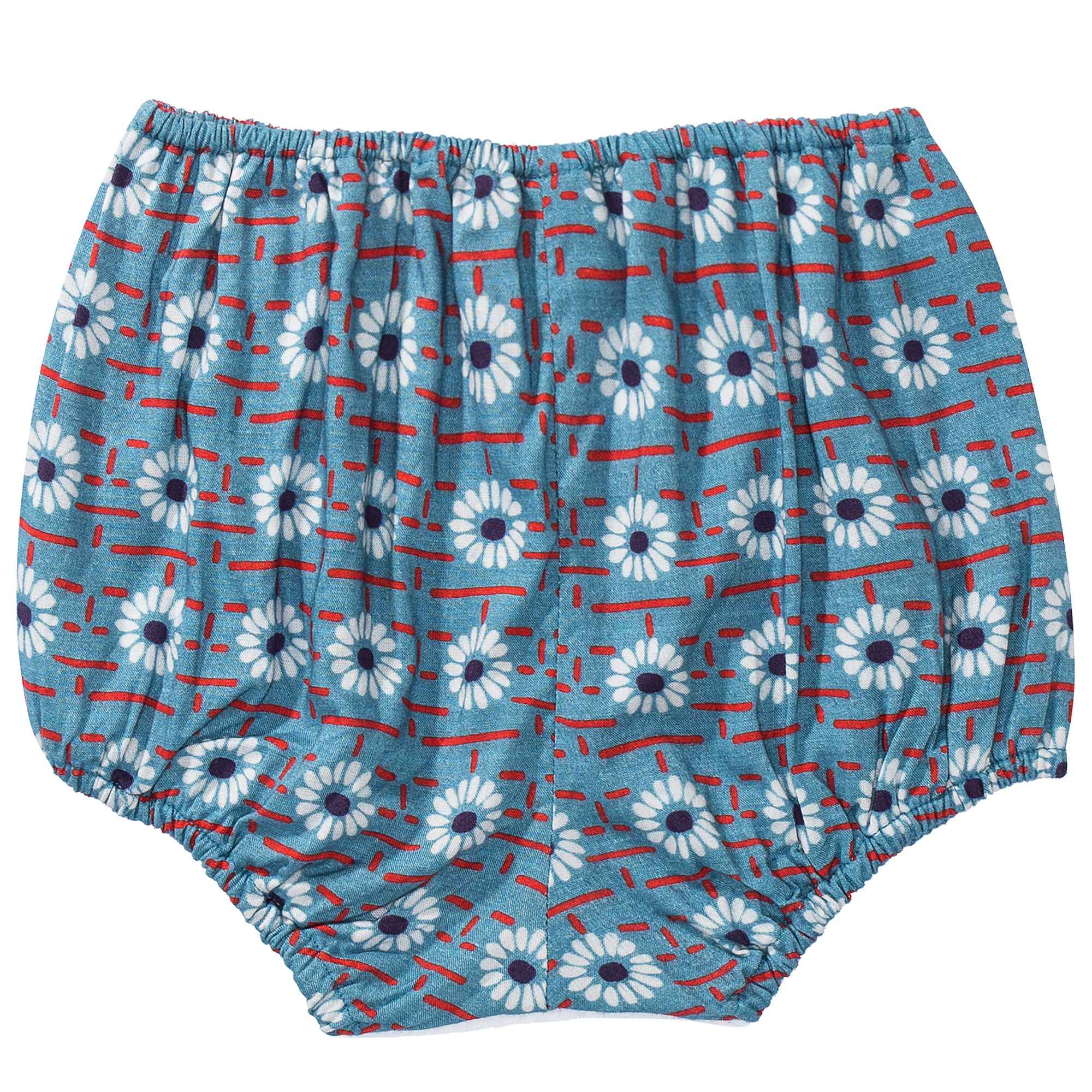 Baby Girls Blue Daisy Printed Shorts