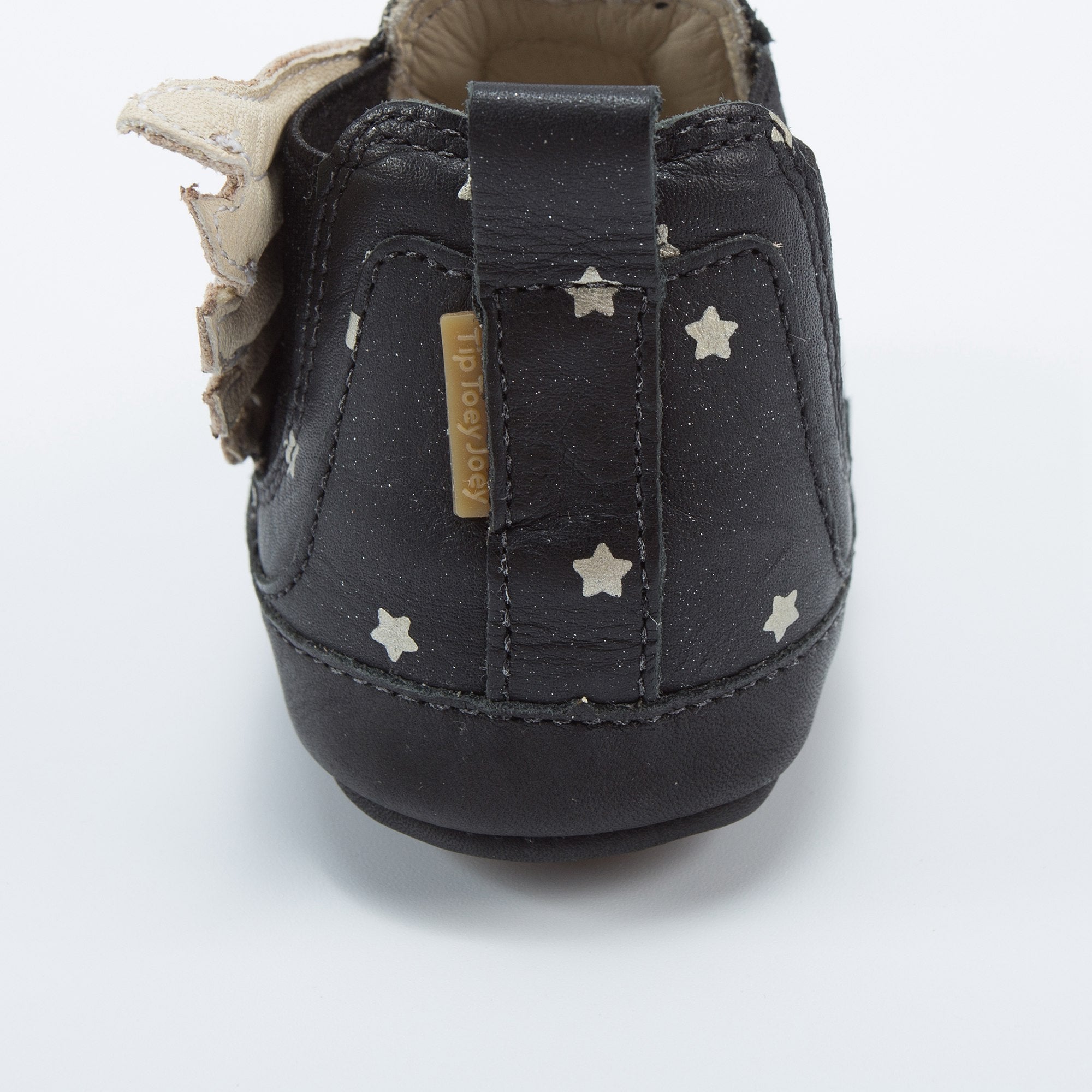 Baby Girls Black Star Leather Shoes