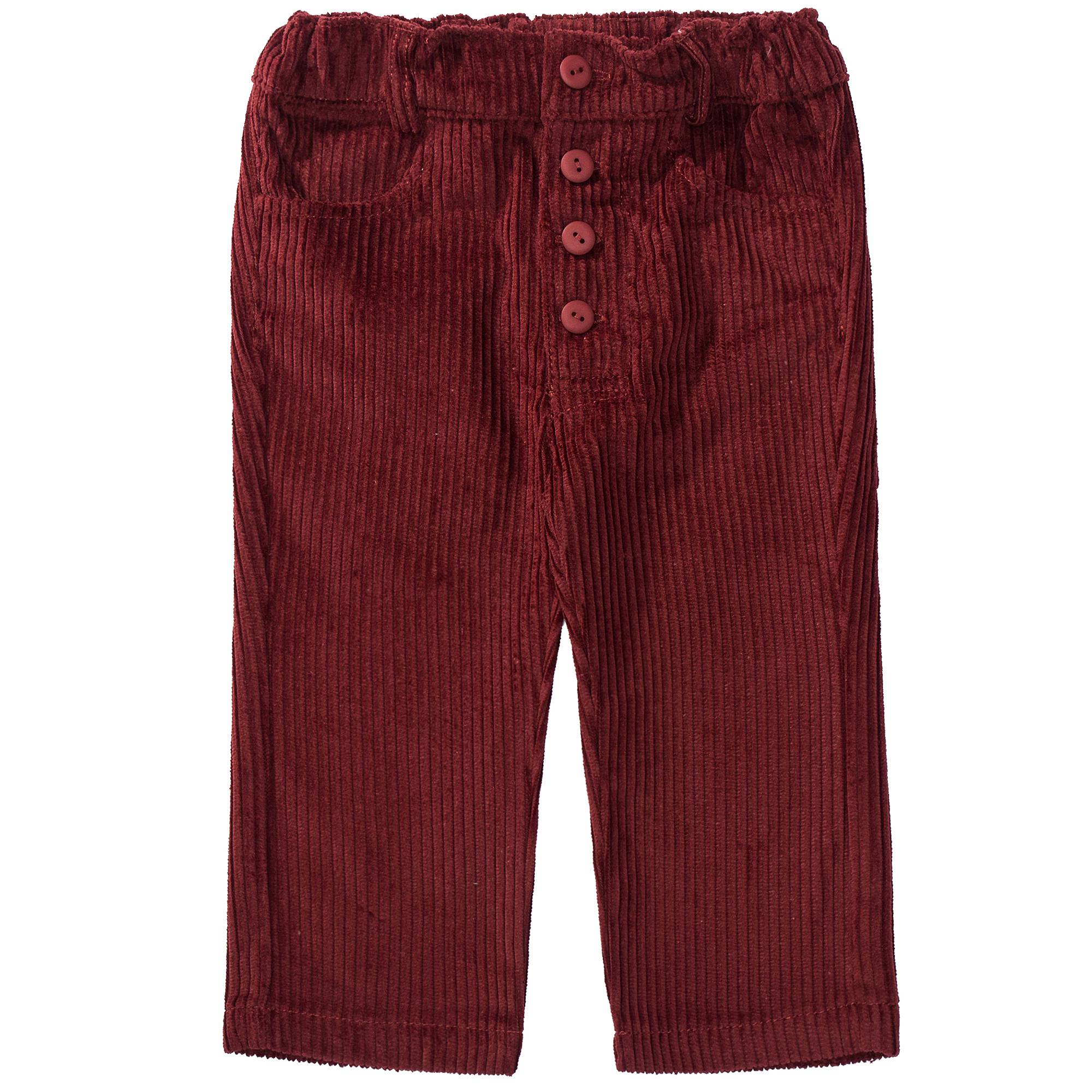 Boys Wine Red Cotton Trousers