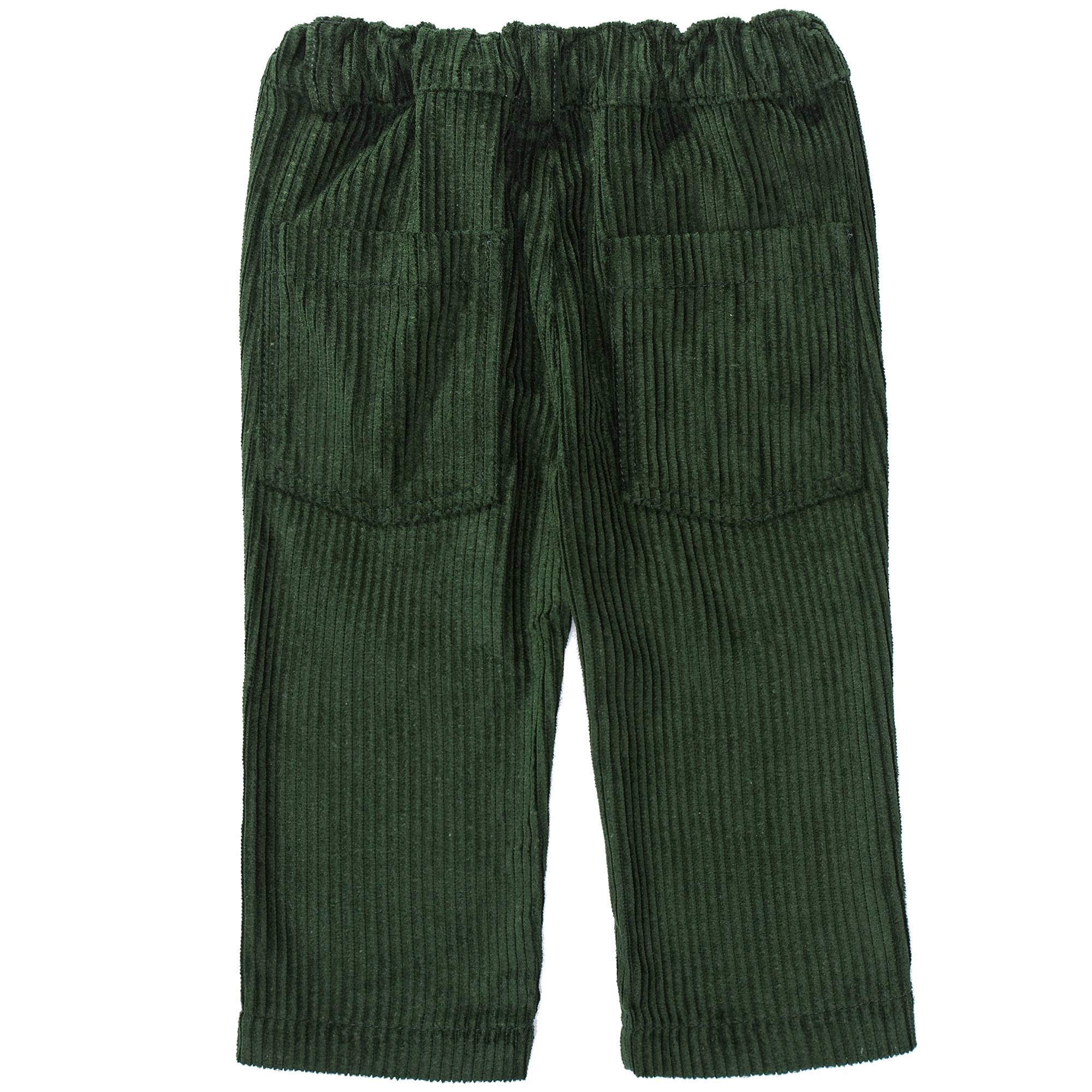 Boys Green Cotton Trousers