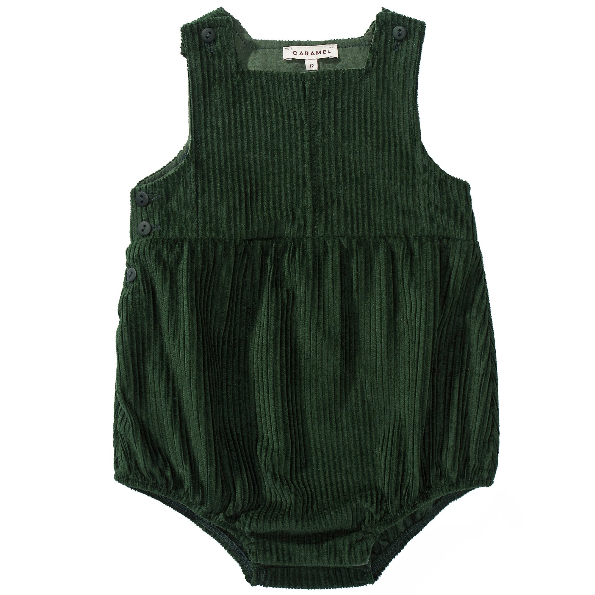 Baby Green Cotton Woven Romper