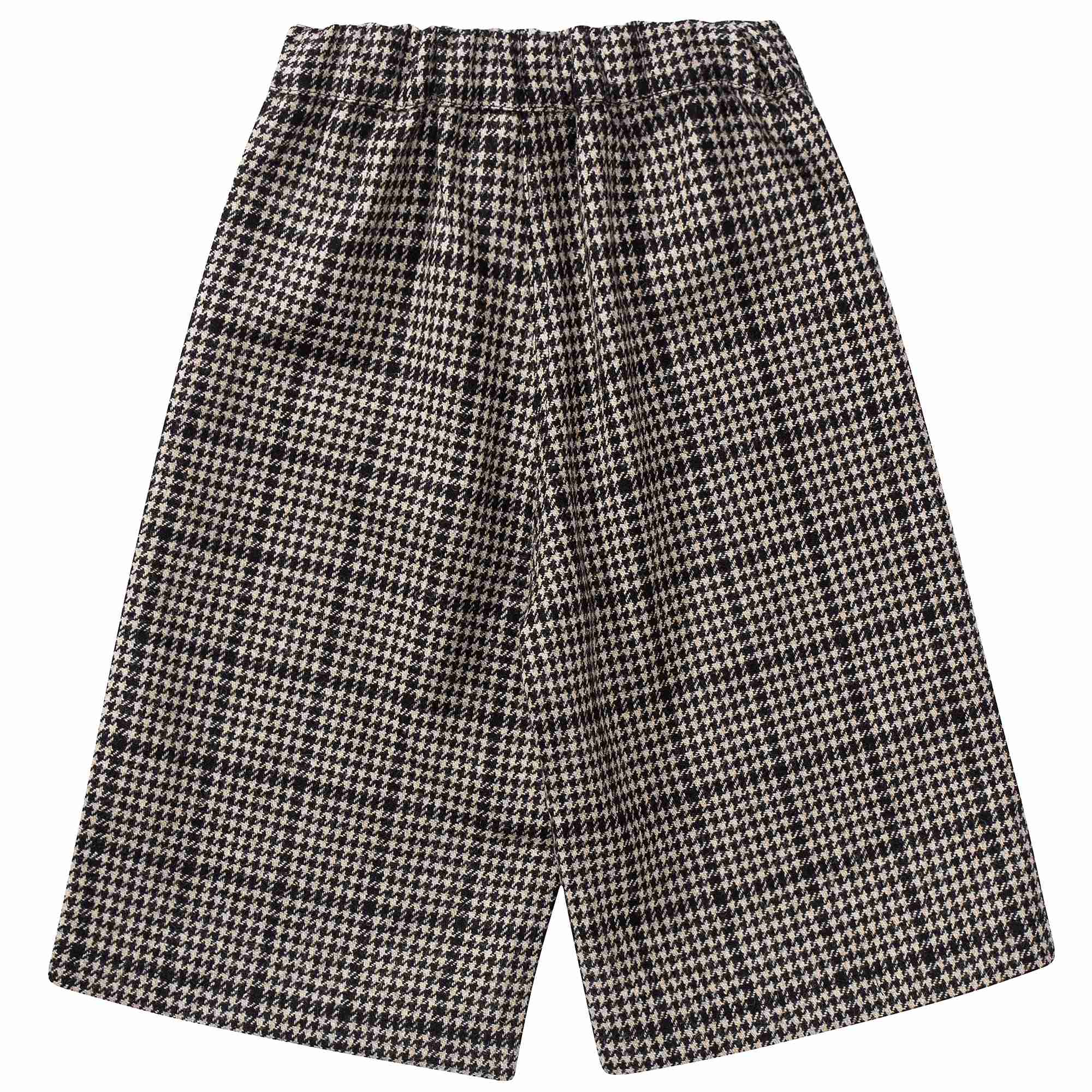 Girls Black Check Wool Trousers