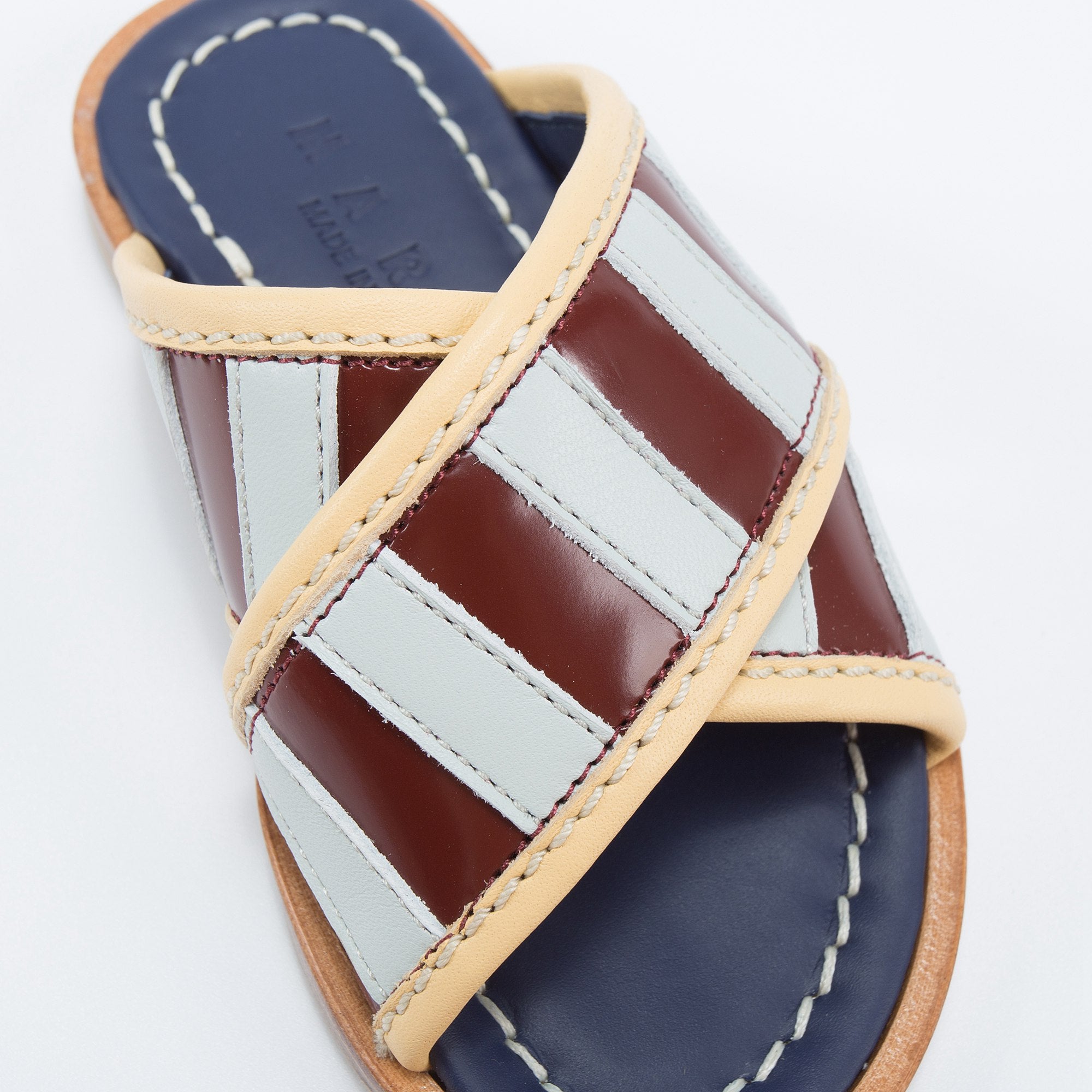 Girls Navy Leather Sandals