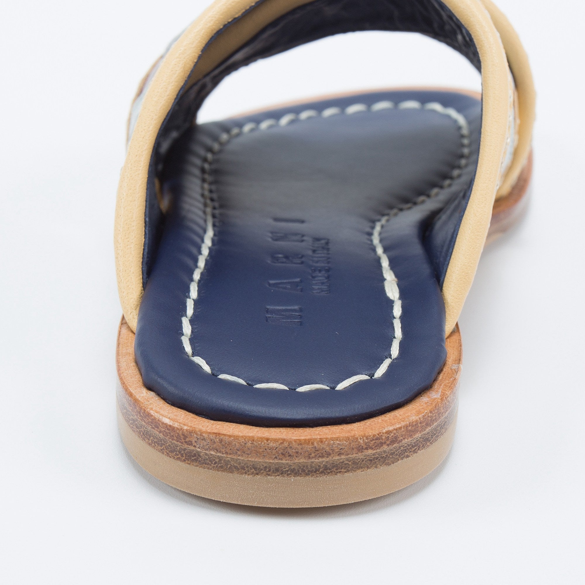 Girls Navy Leather Sandals