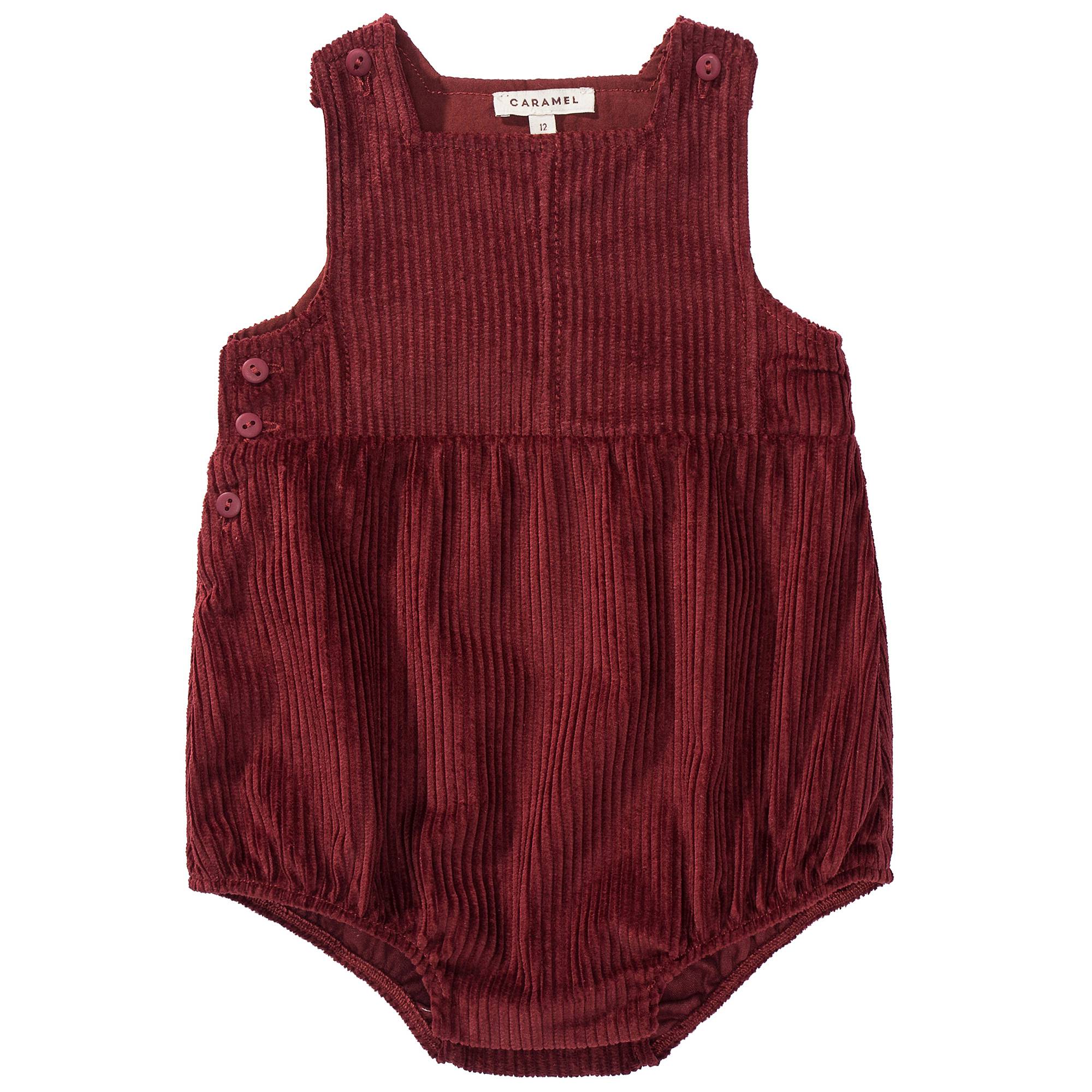 Baby Wine Red Cotton Woven Romper