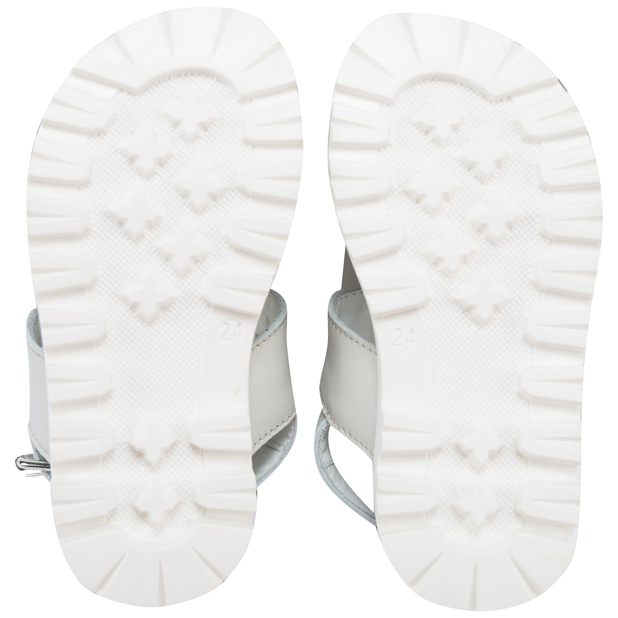 Girls White Leather Sandals