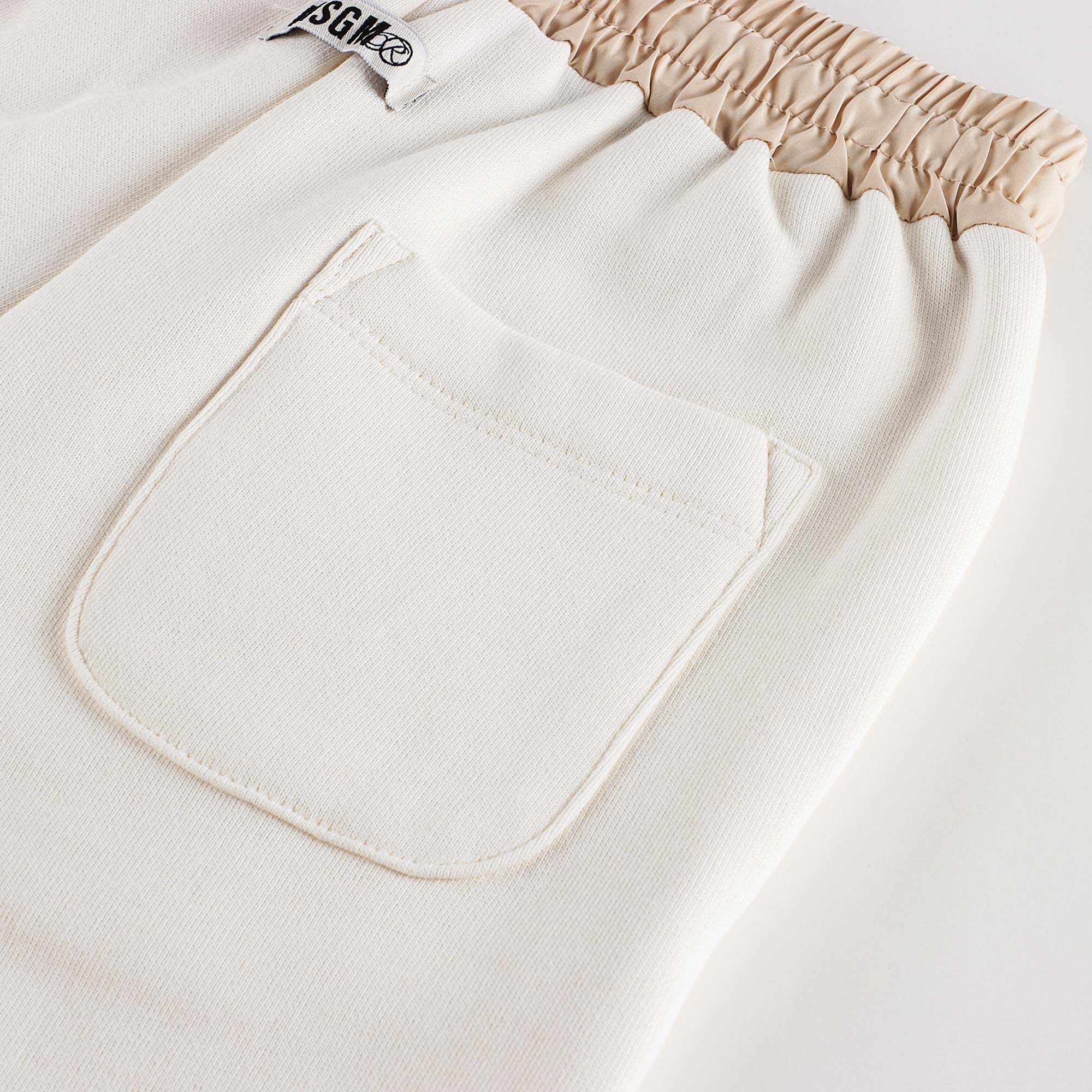 Boys & Girls White Logo Cotton Trousers