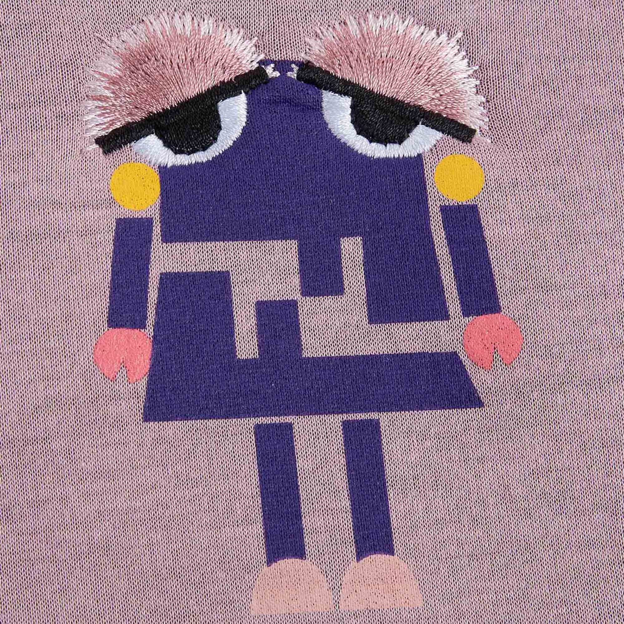 Baby Girls Pink Cotton Monster Trims Sweatshirt - CÉMAROSE | Children's Fashion Store - 3