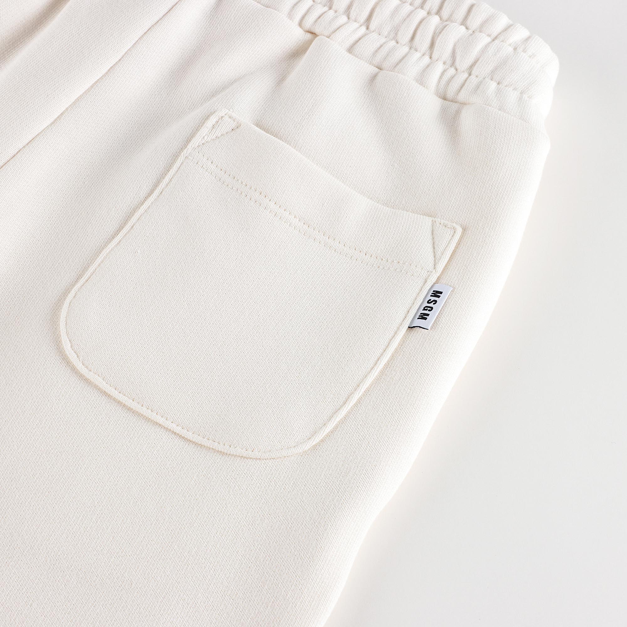 Boys & Girls White Logo Cotton Trousers