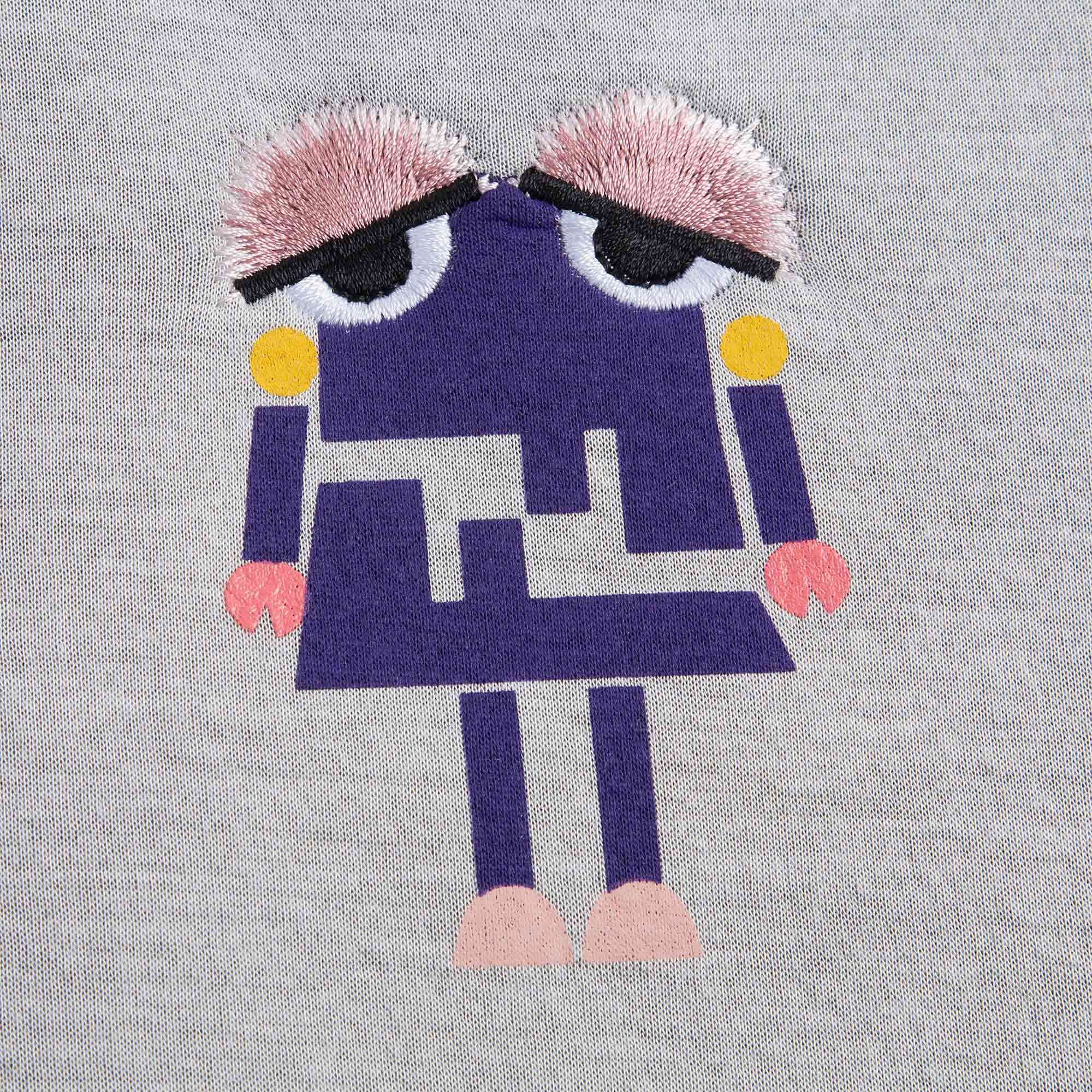 Baby Girls Grey Cotton Monster Trims Sweatshirt - CÉMAROSE | Children's Fashion Store - 3
