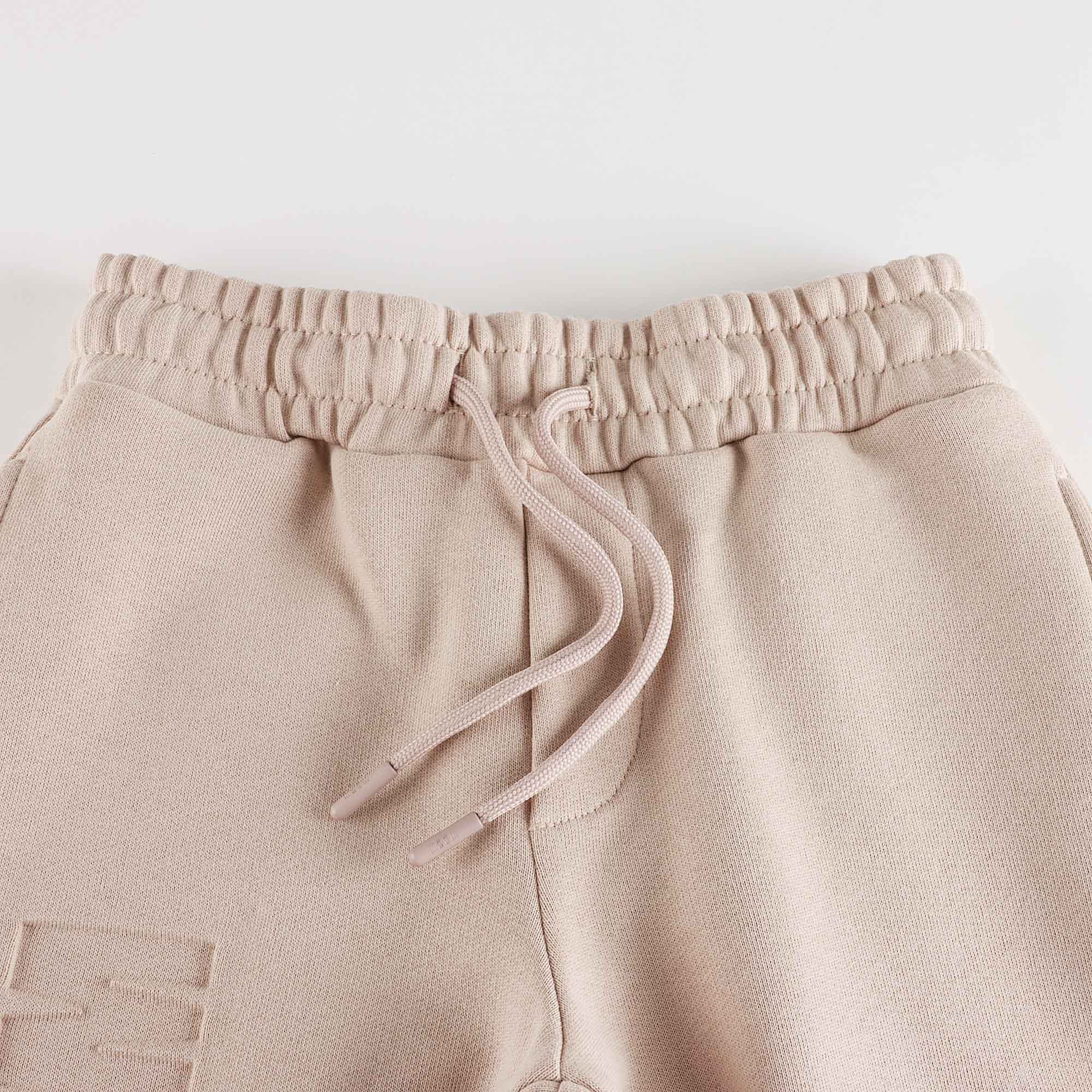 Boys & Girls Beige Logo Cotton Trousers