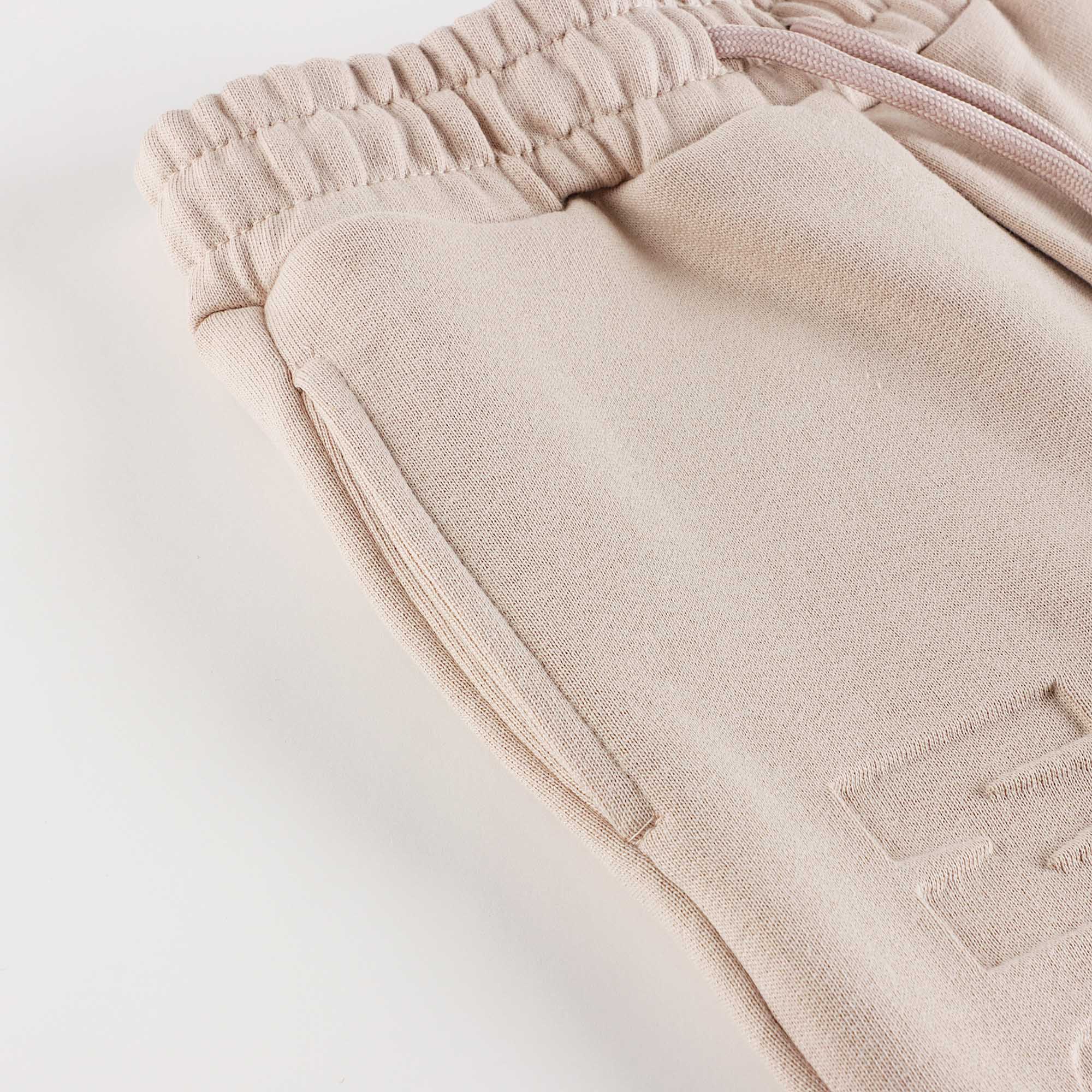 Boys & Girls Beige Logo Cotton Trousers