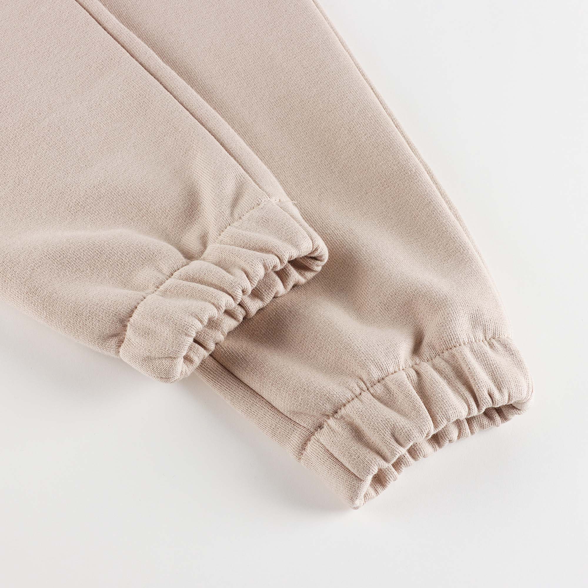 Boys & Girls Beige Logo Cotton Trousers