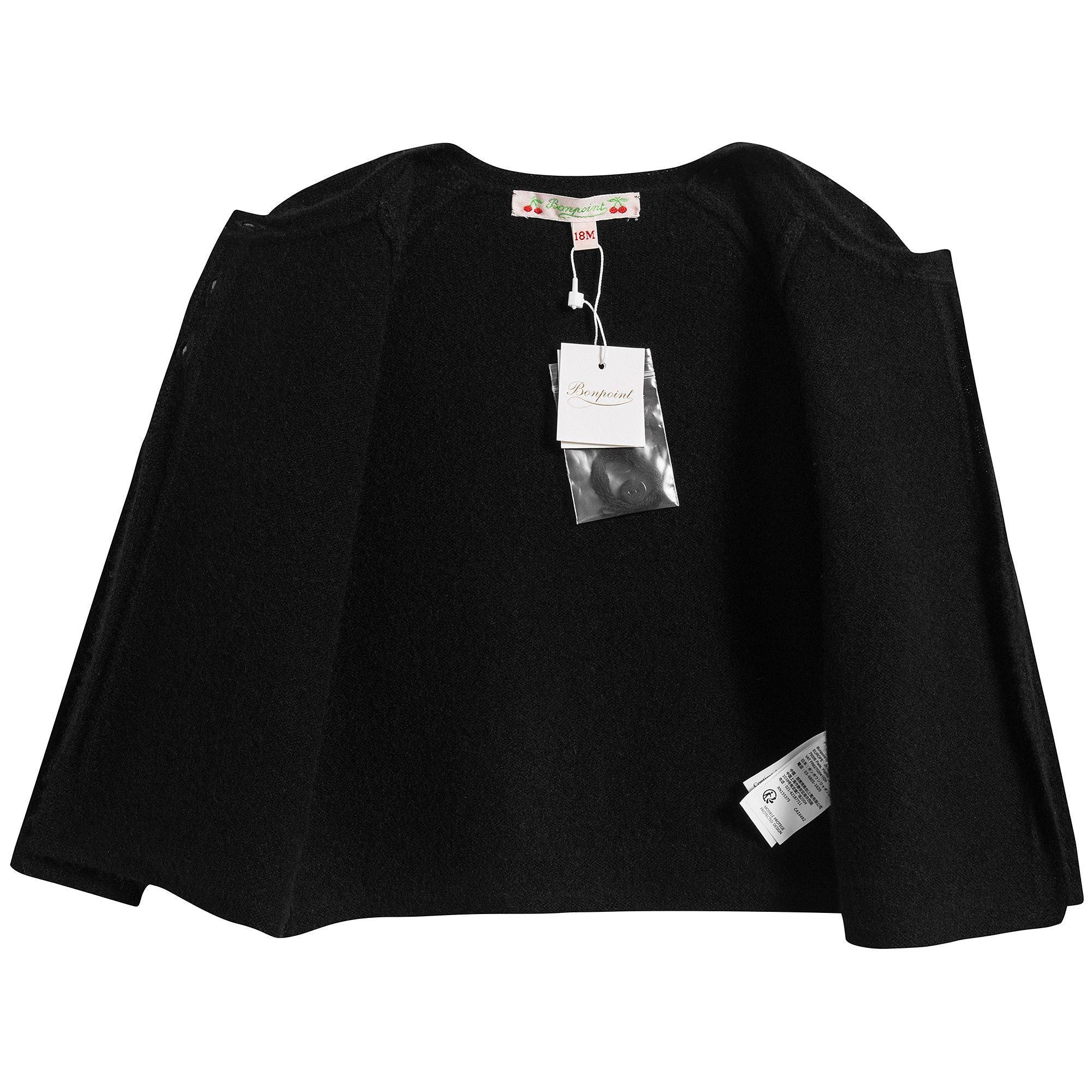 女小童黑色针织开衫