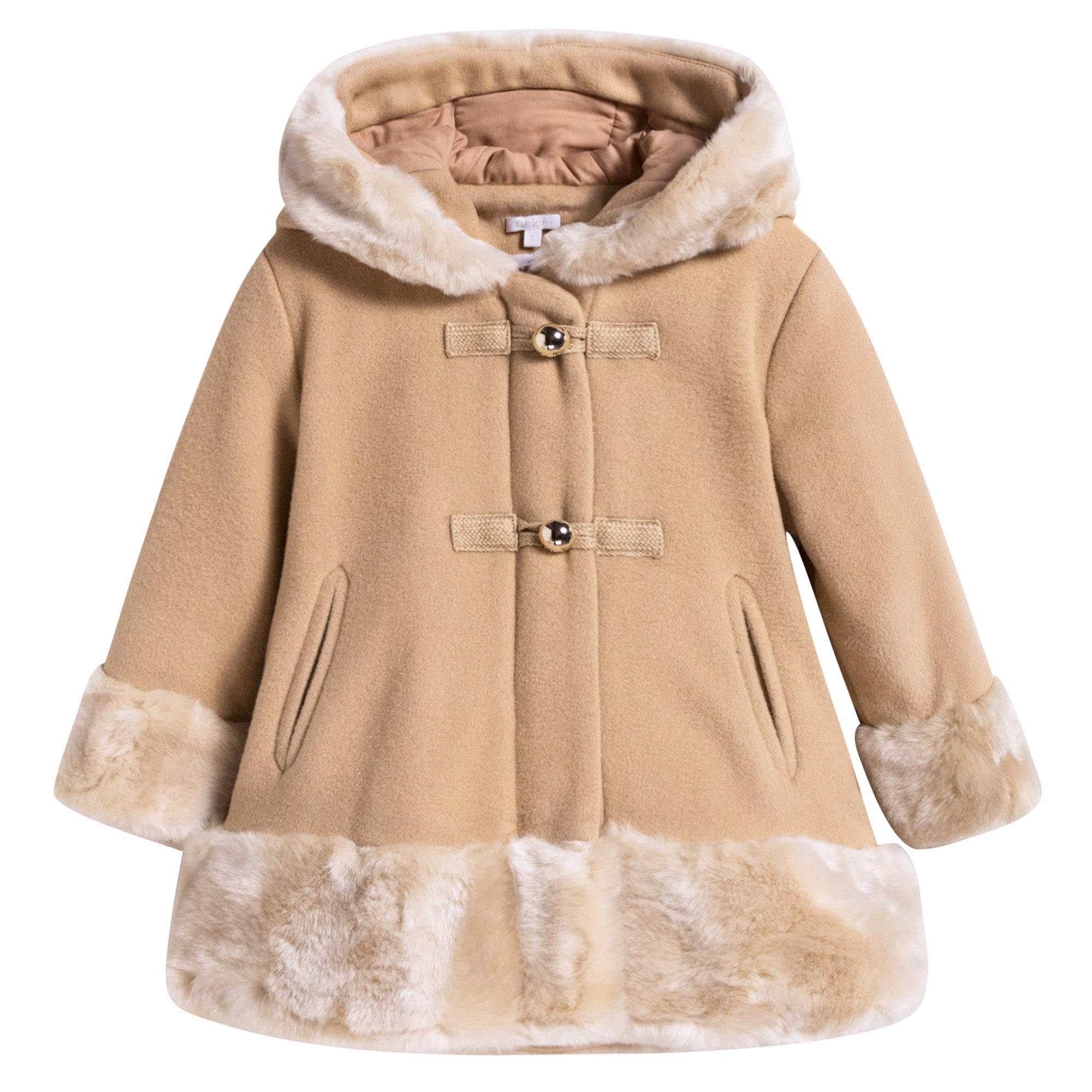 Baby Girls Beige Wool Blend Coat