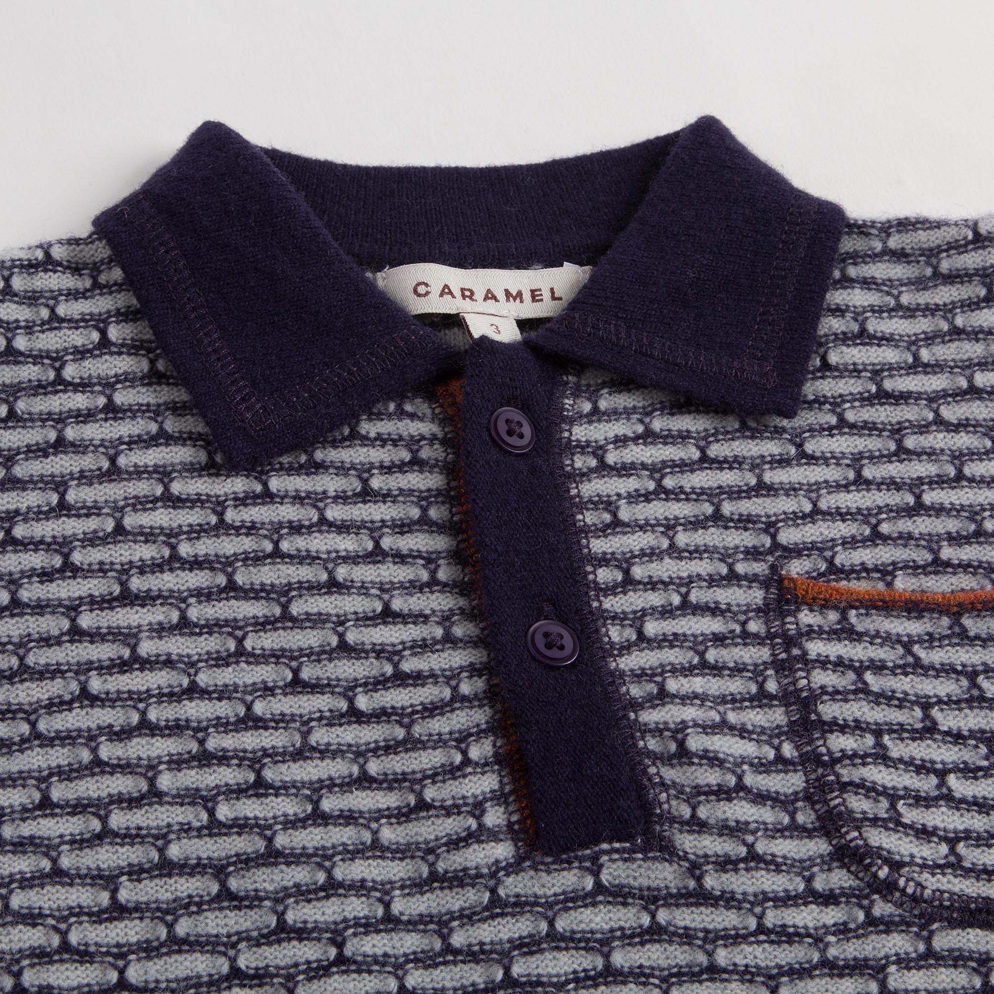 Boys Blue Check Wool Polo Shirt - CÉMAROSE | Children's Fashion Store - 4