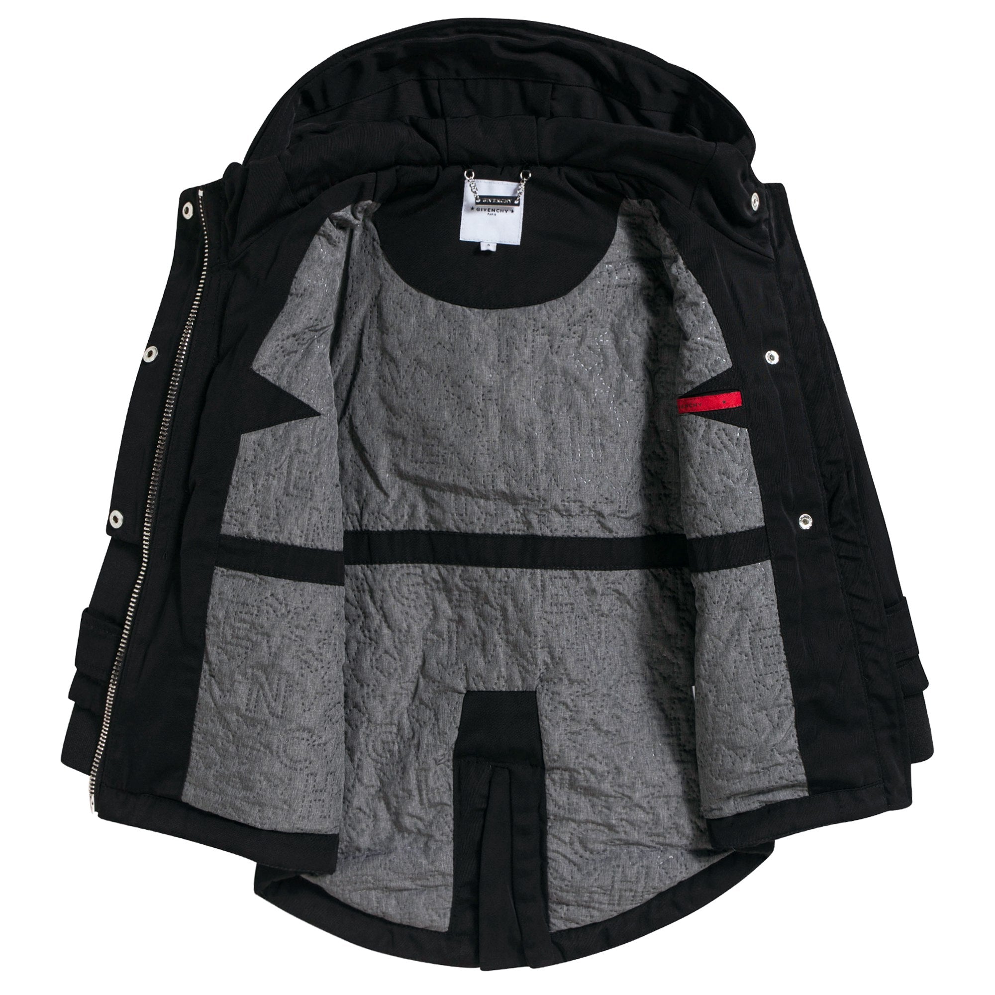 Girls Black Logo Coat