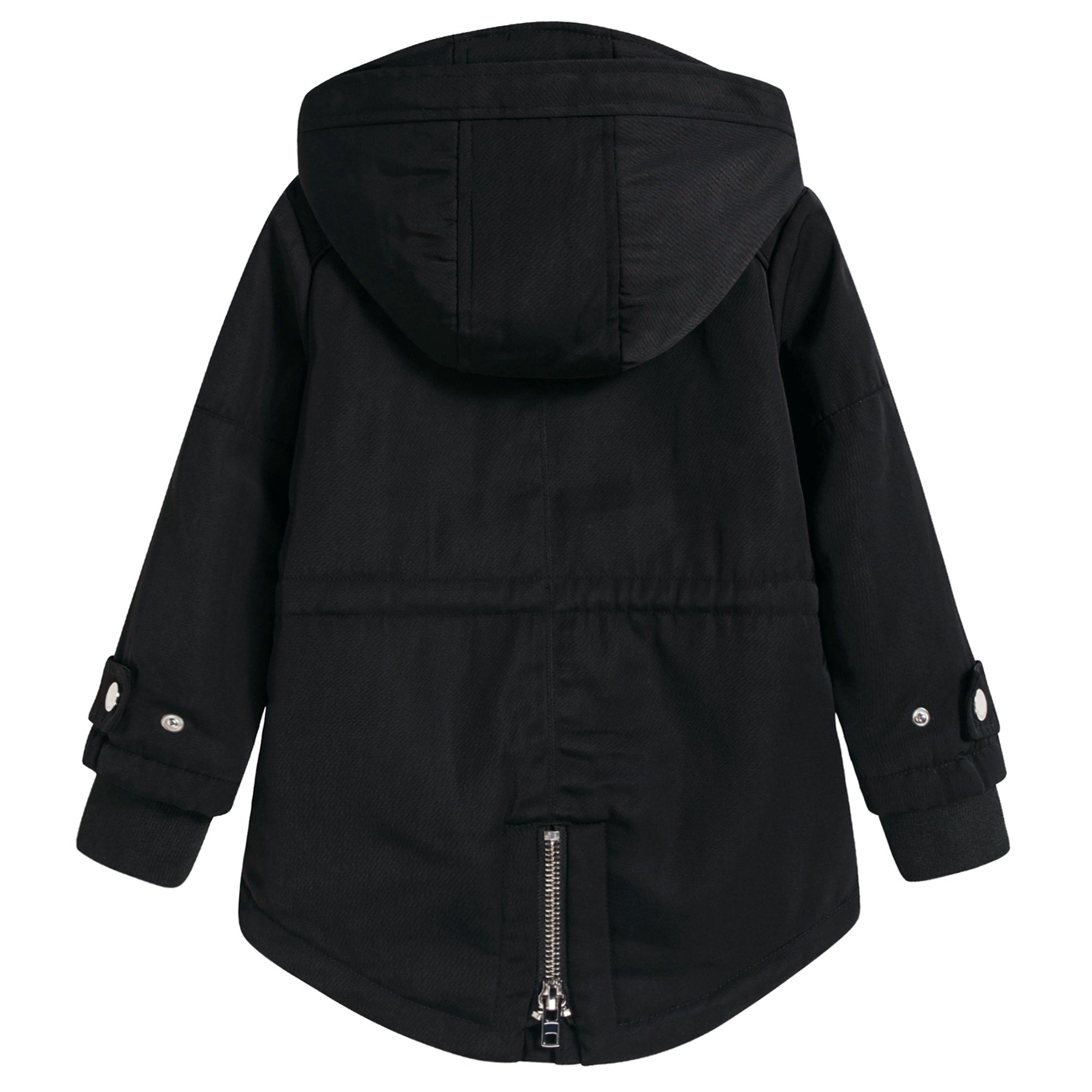 Girls Black Logo Coat