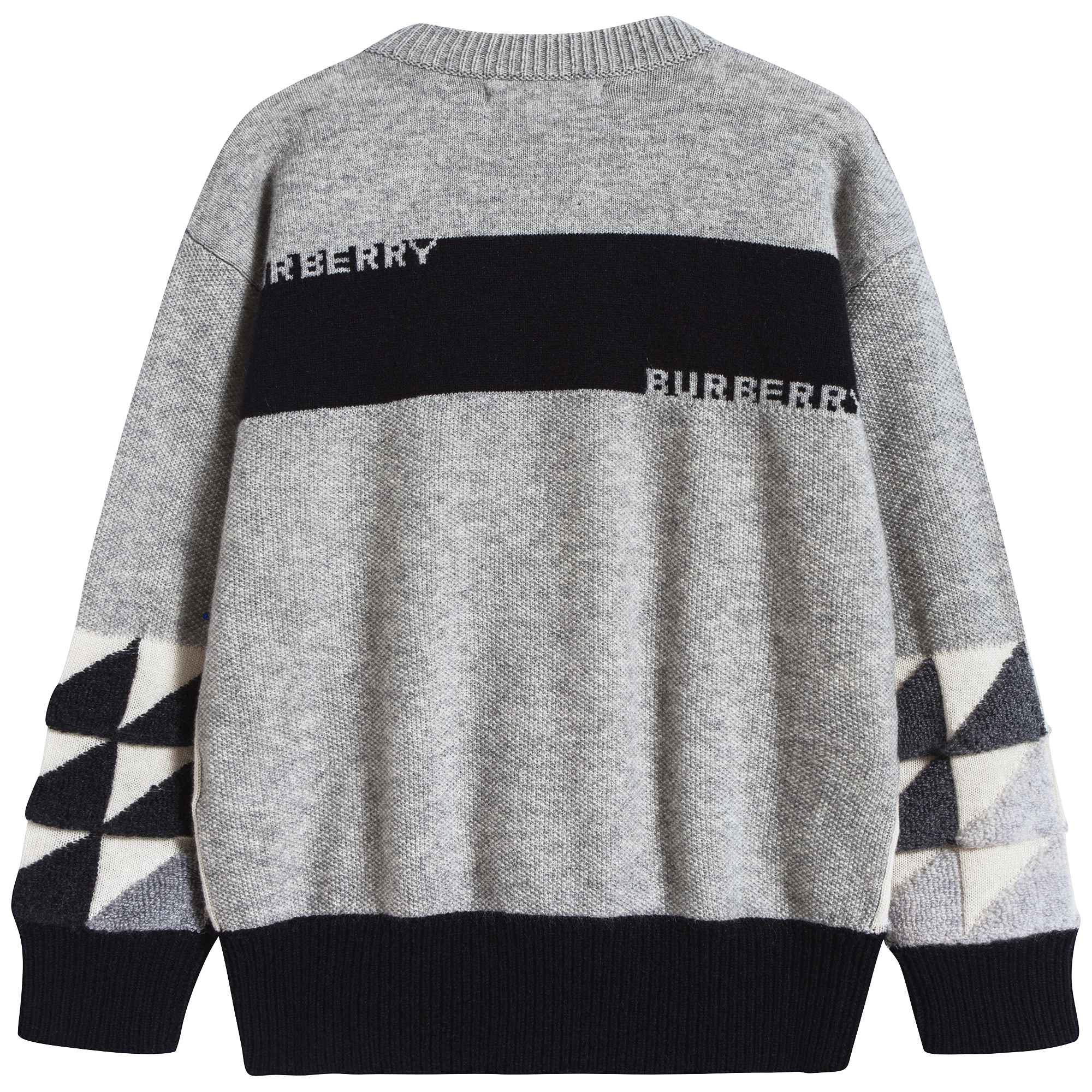 Boys Grey Melange Cashmere Sweater