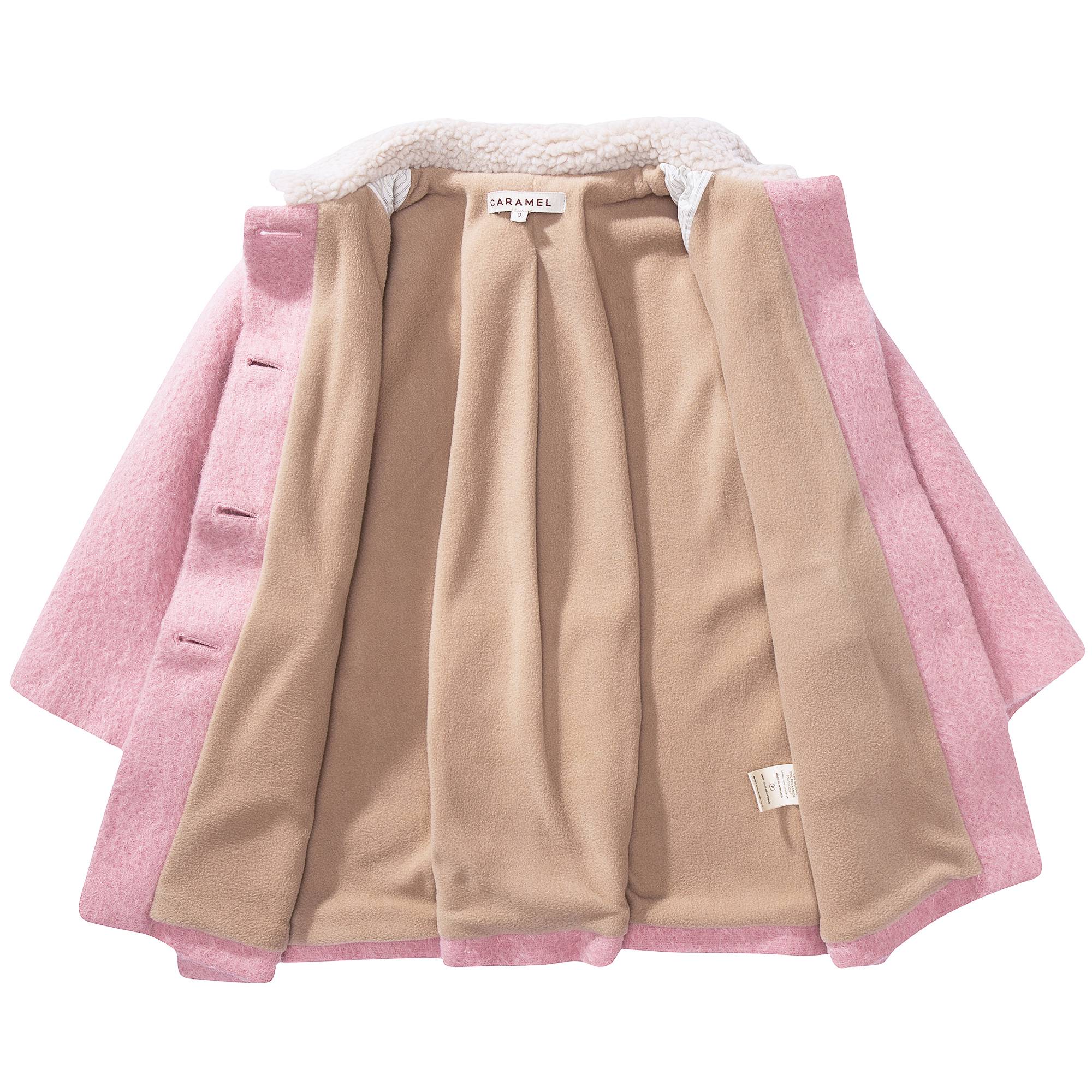 Girls Pale Pink Woven Coat