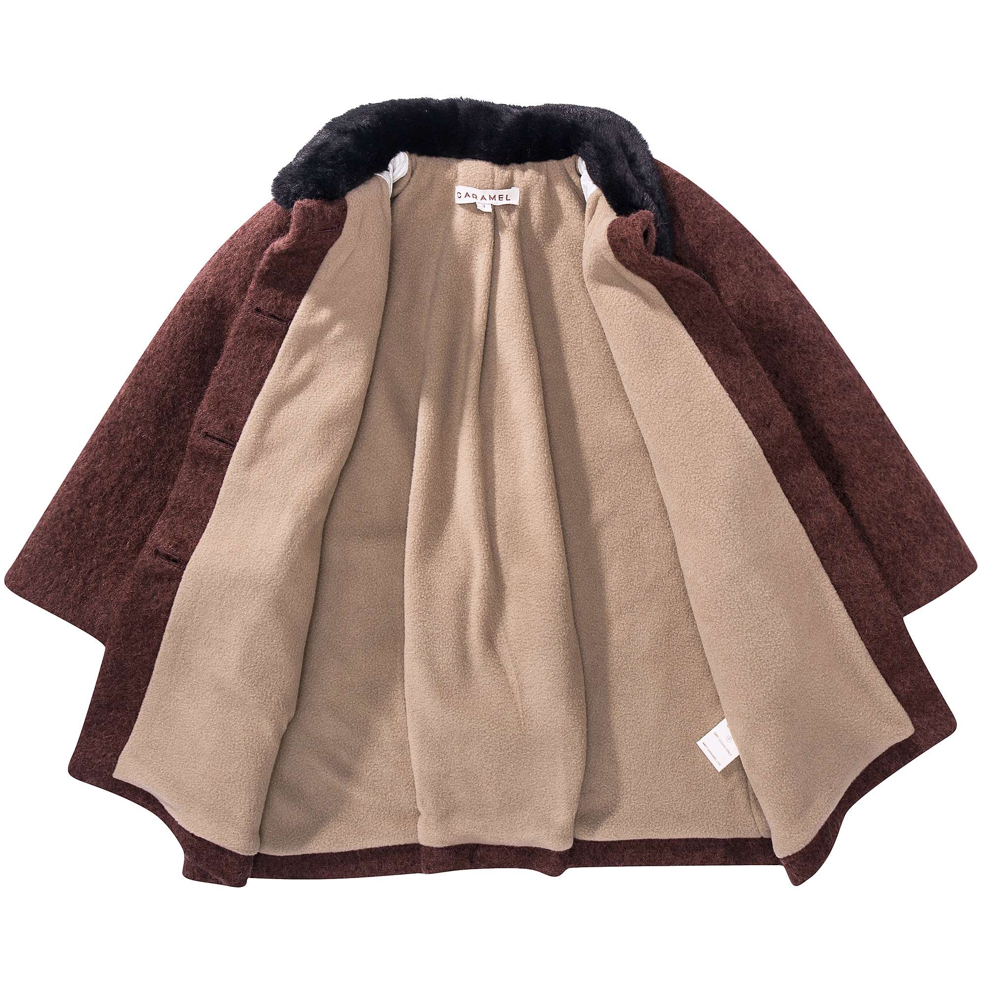 Girls Brown Wool Coat