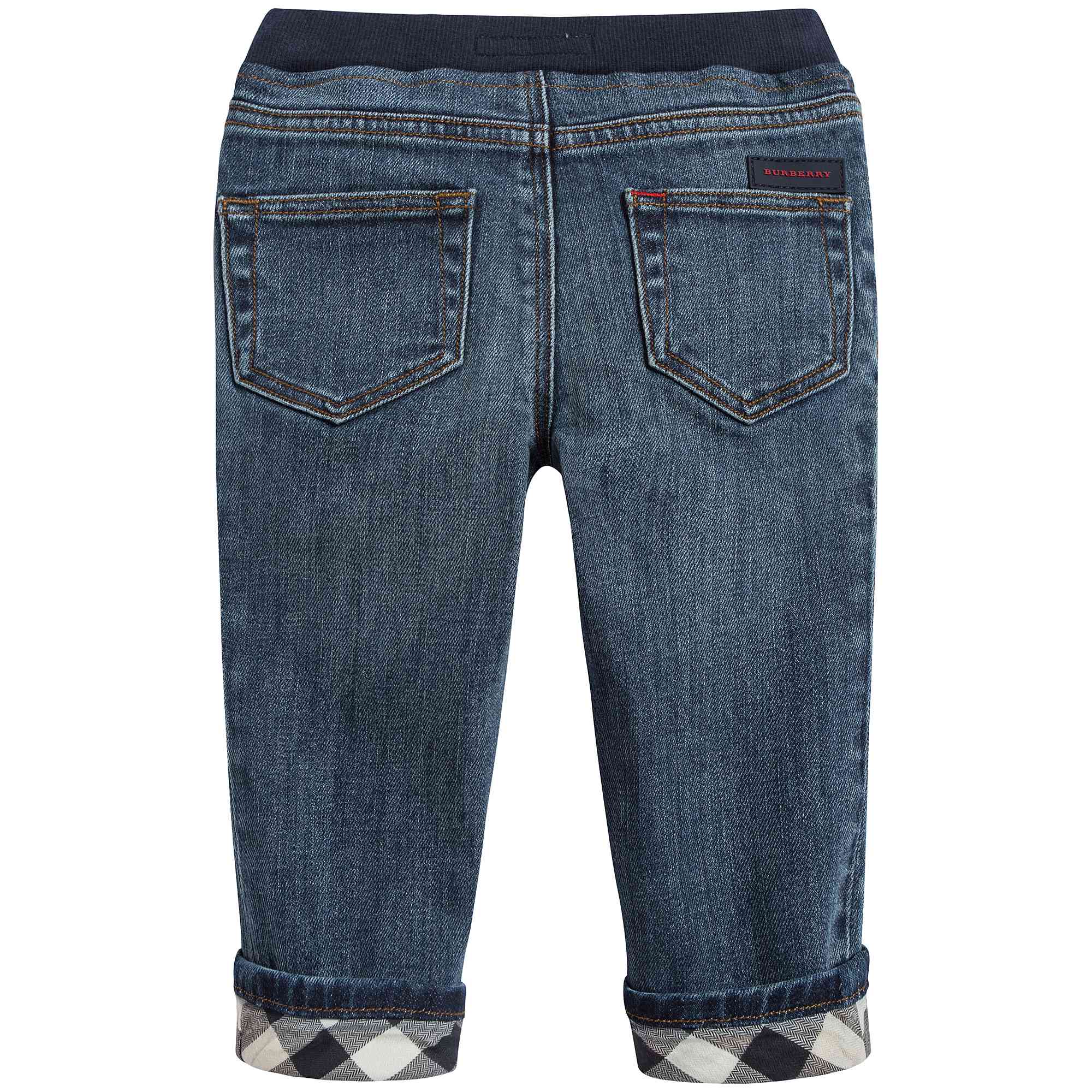 Baby Boys Mid Indigo Cotton Trousers