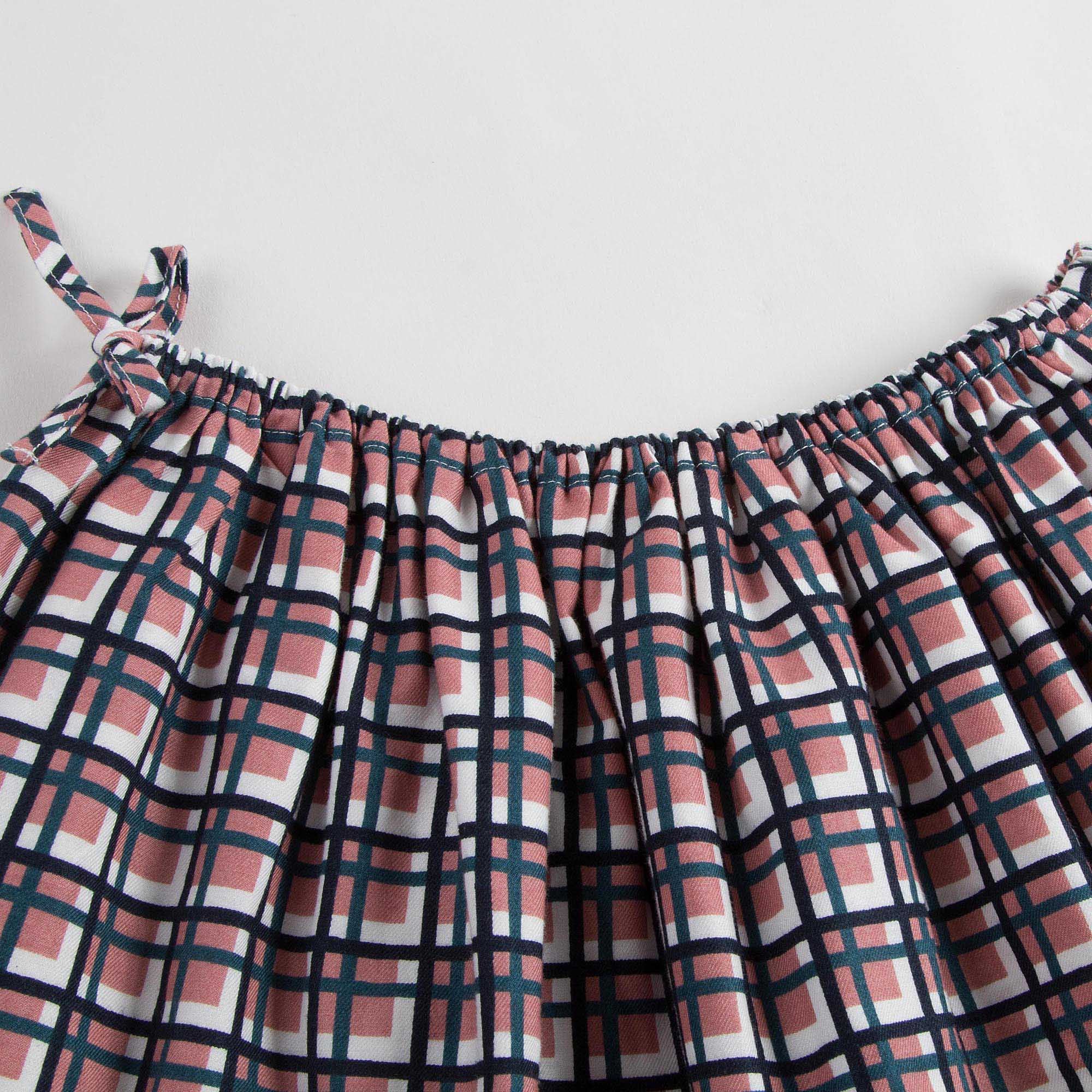 Girls Brown Check Cotton Skirt - CÉMAROSE | Children's Fashion Store - 5