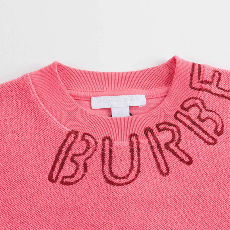 Girls Bright Pink Cotton Sweatshirt