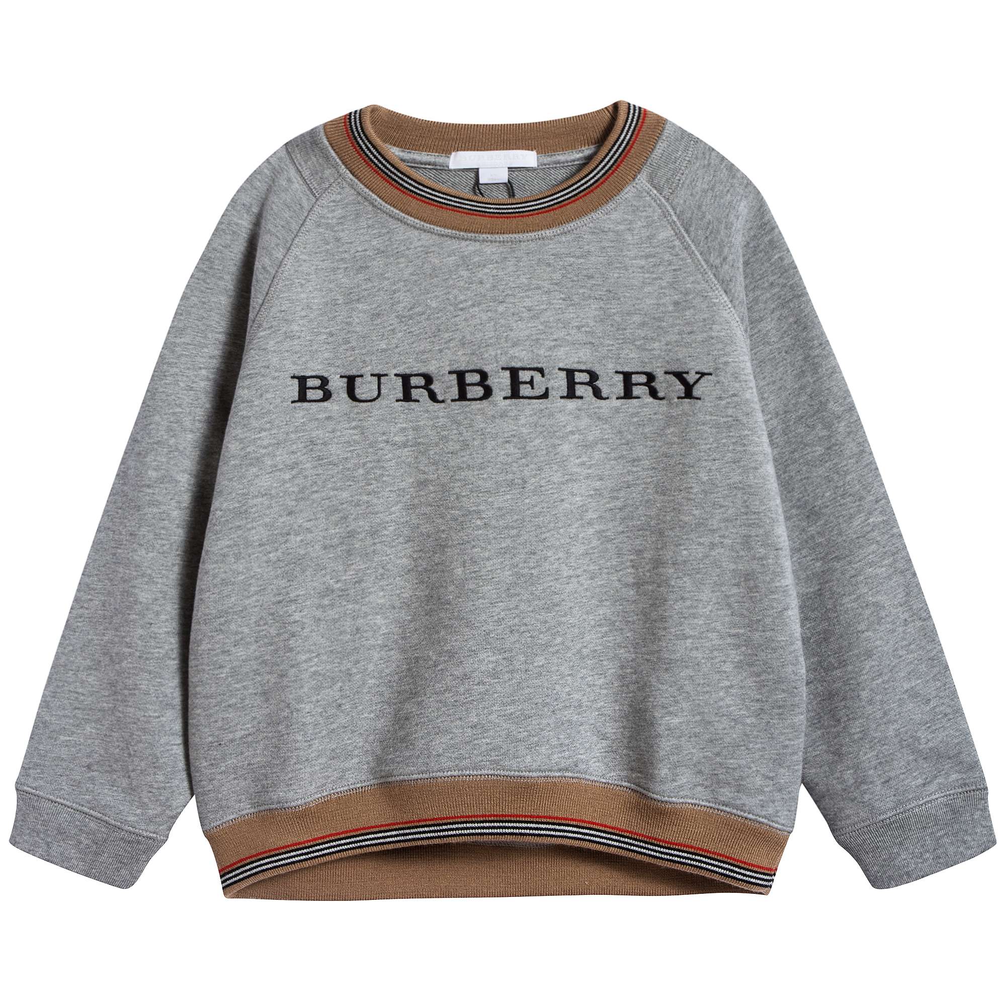 Boys Grey Melange Cotton Sweatshirt