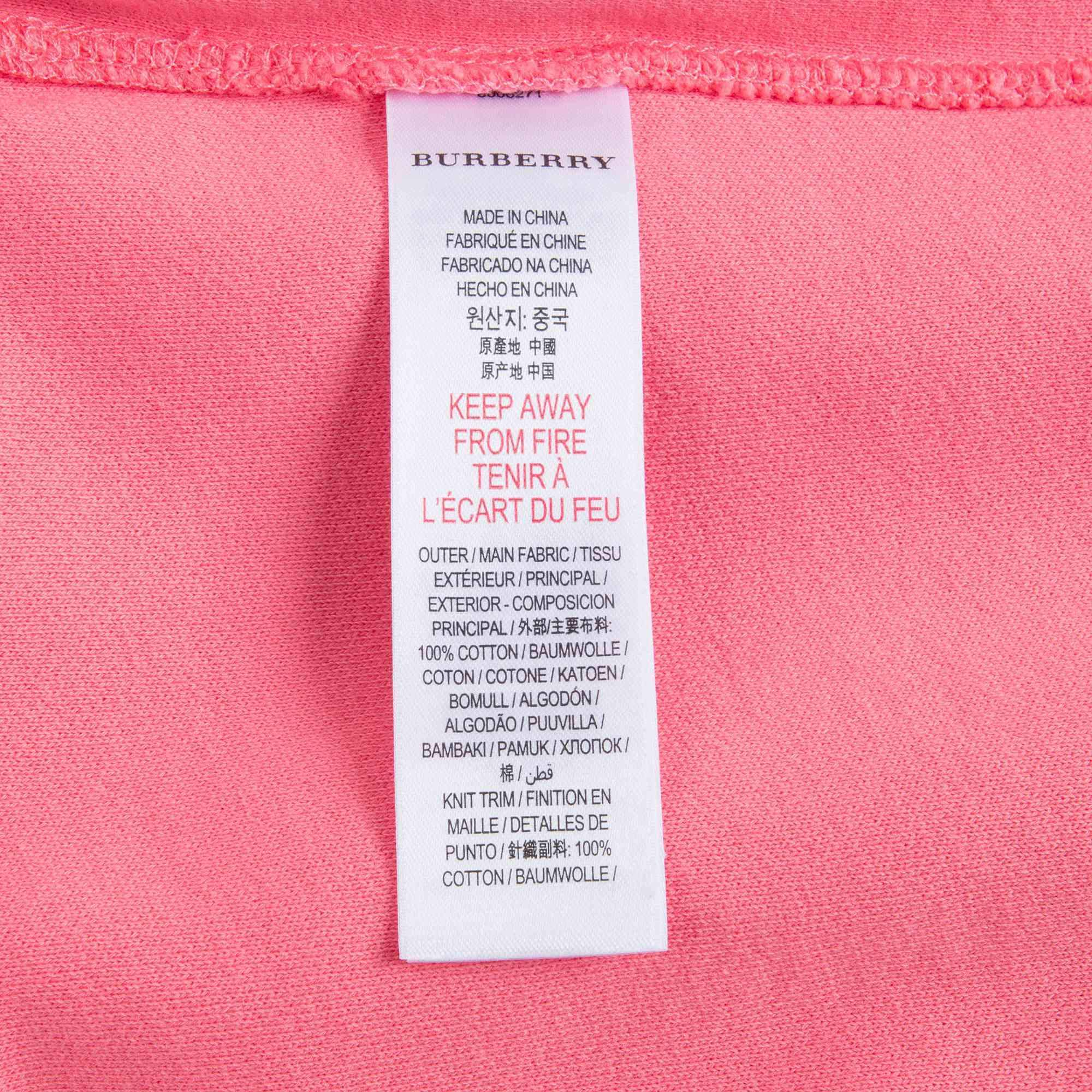 Girls Bright Pink Cotton Sweatshirt
