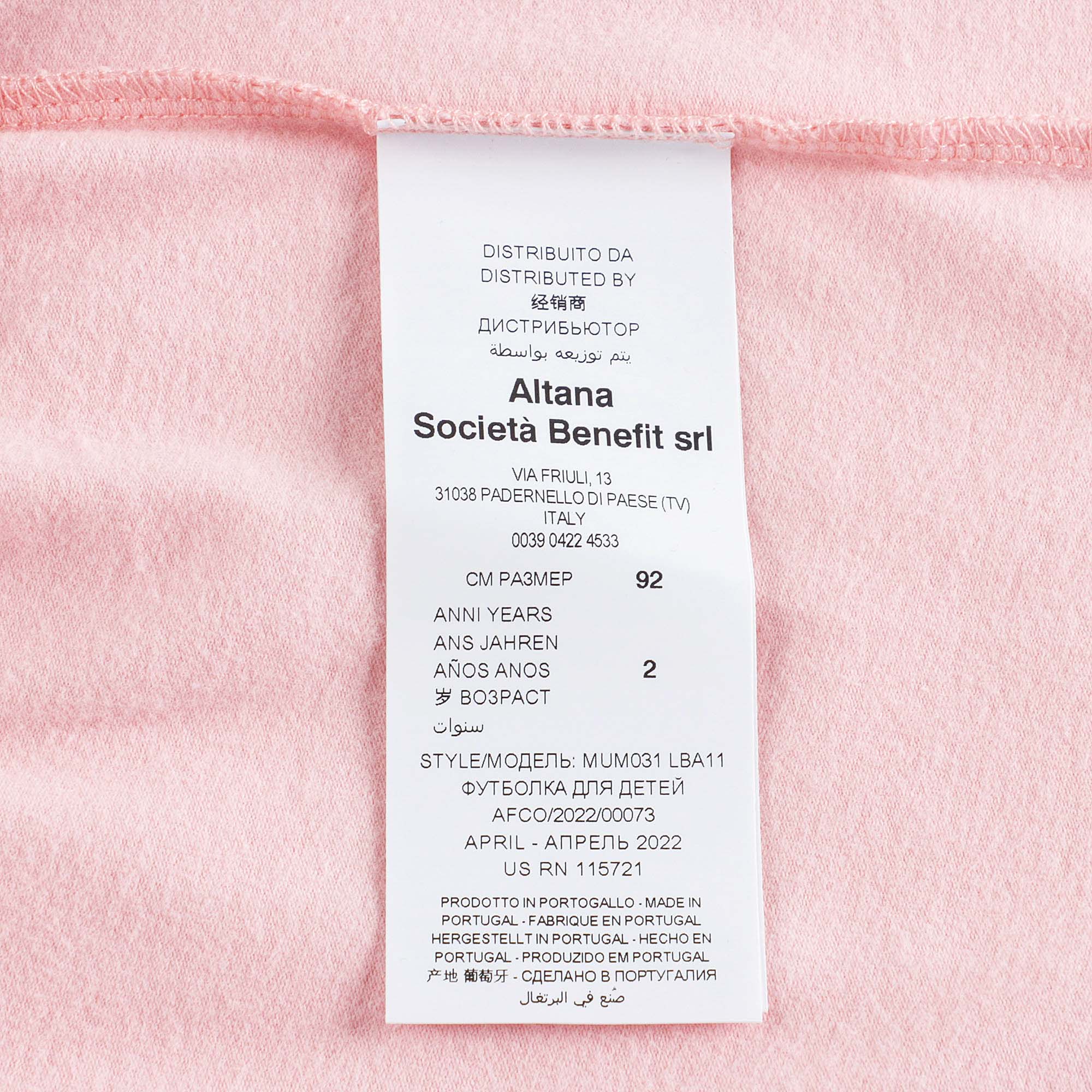 Baby Boys & Girls Pink Bear Cotton T-Shirt