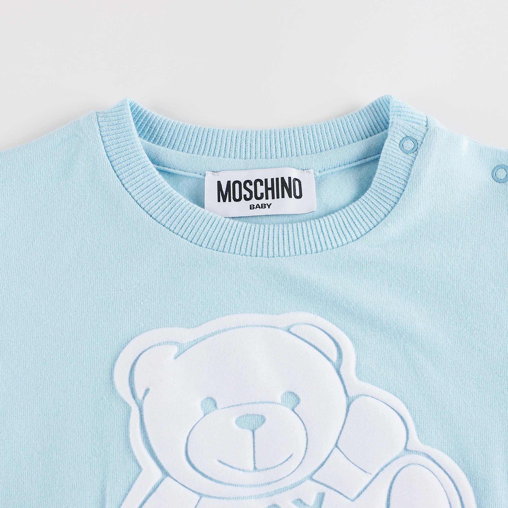Baby Boys & Girls Light Blue Bear Cotton T-Shirt