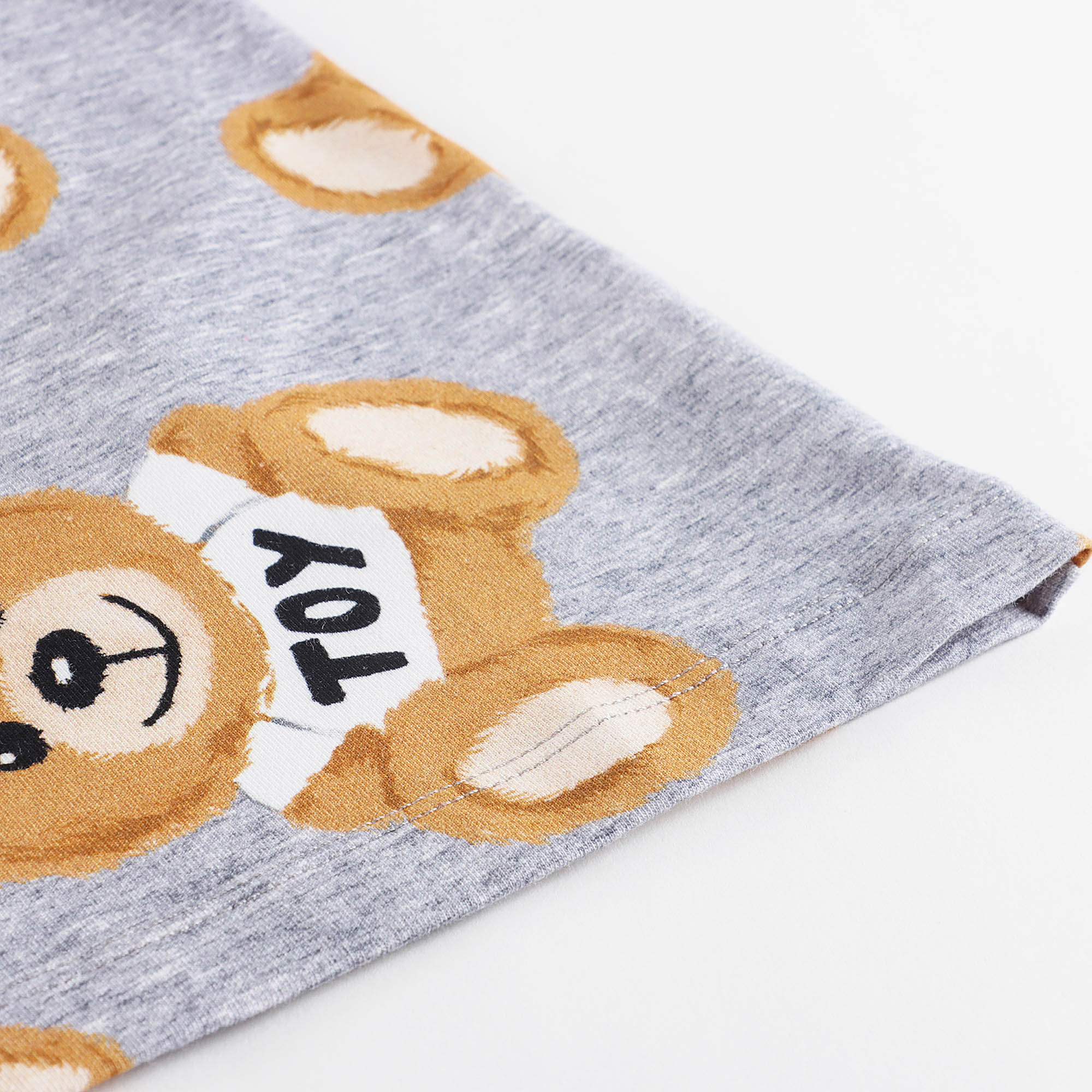 Boys & Girls Grey Printed Cotton T-Shirt