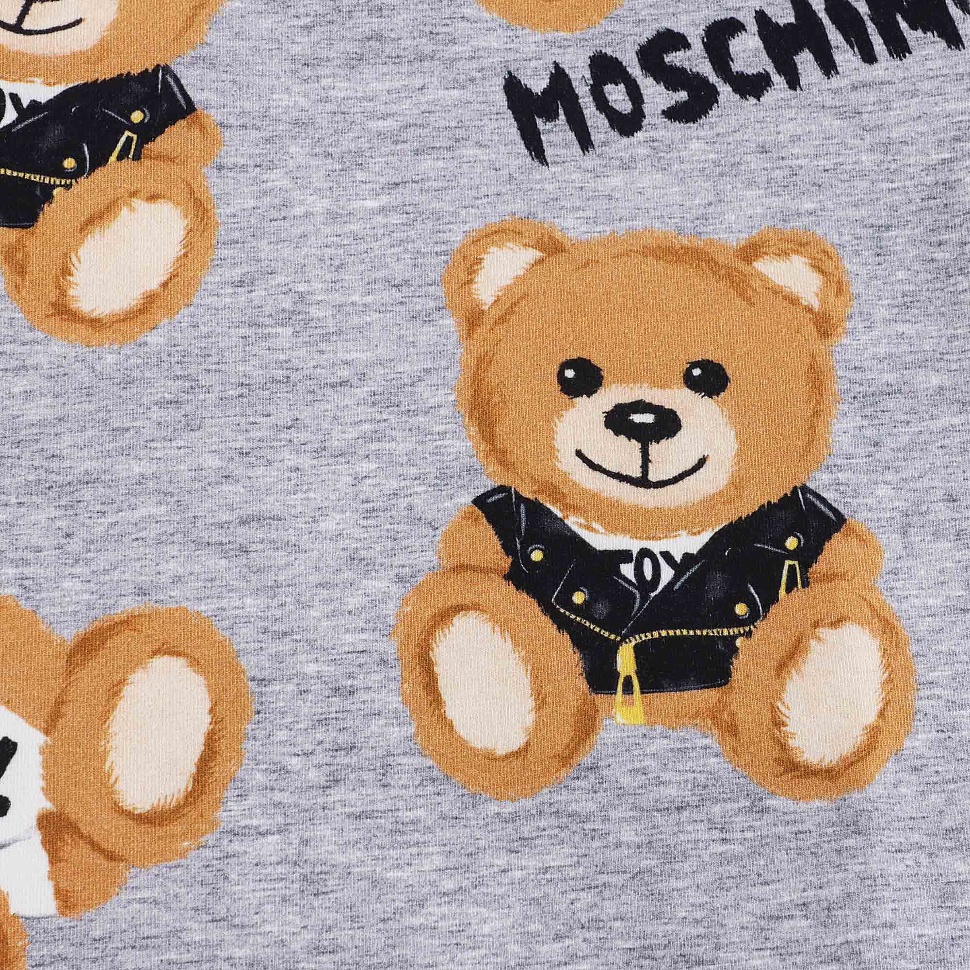 Boys & Girls Grey Printed Cotton T-Shirt