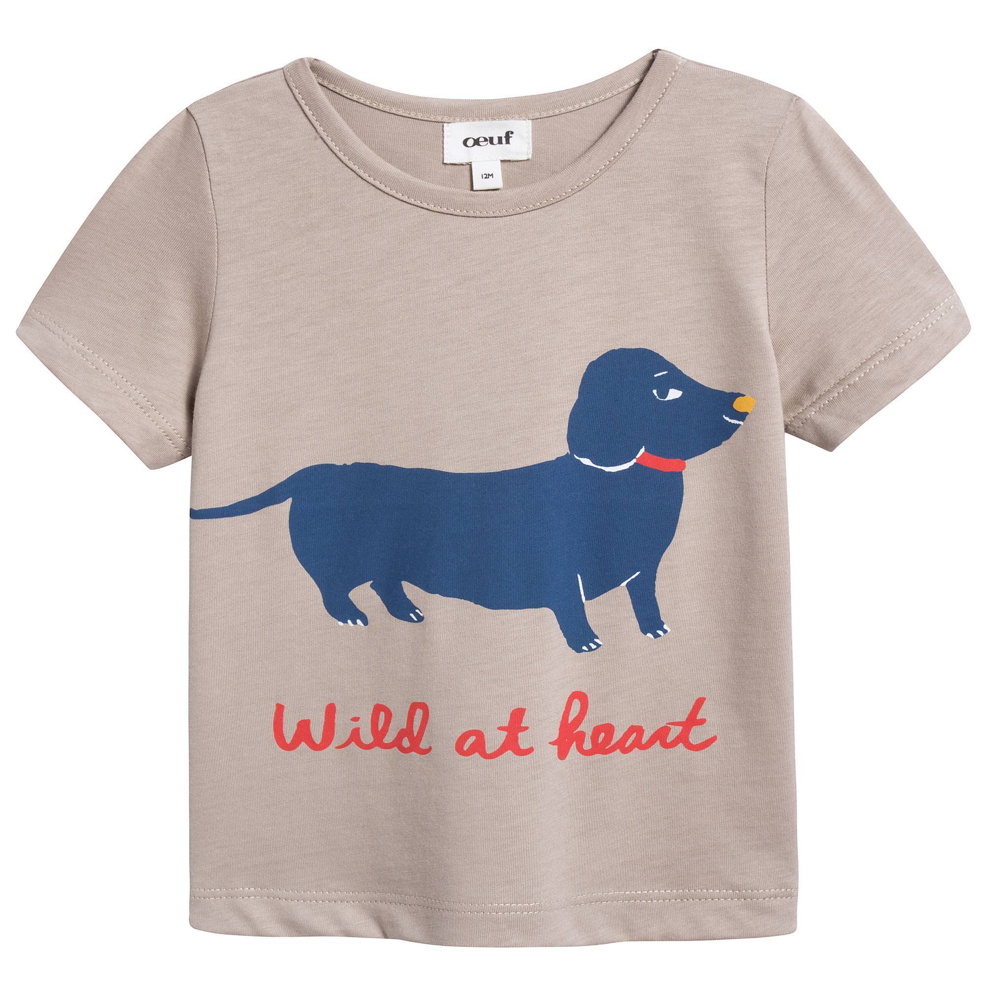 Boys Taupe & Dog Organic Pima Cotton T-shirt
