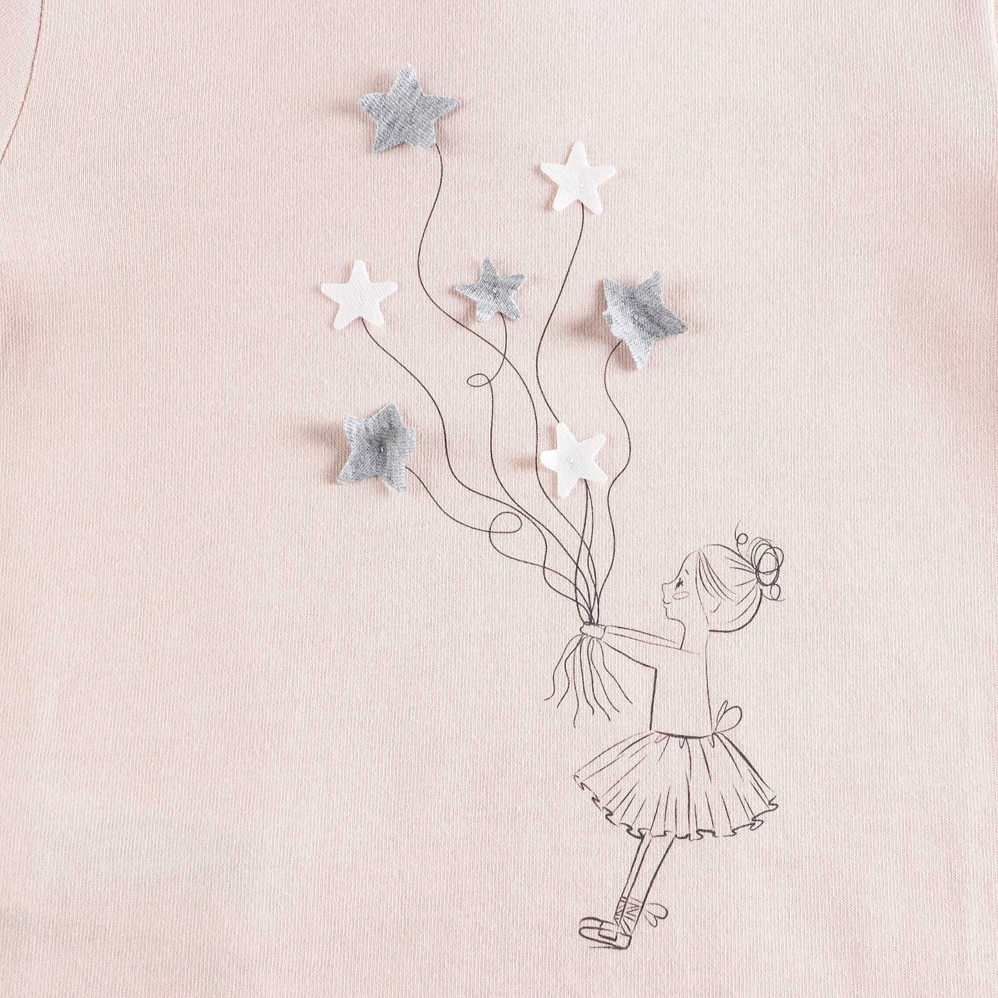 Baby Girls Pink Printed Cotton T-Shirt