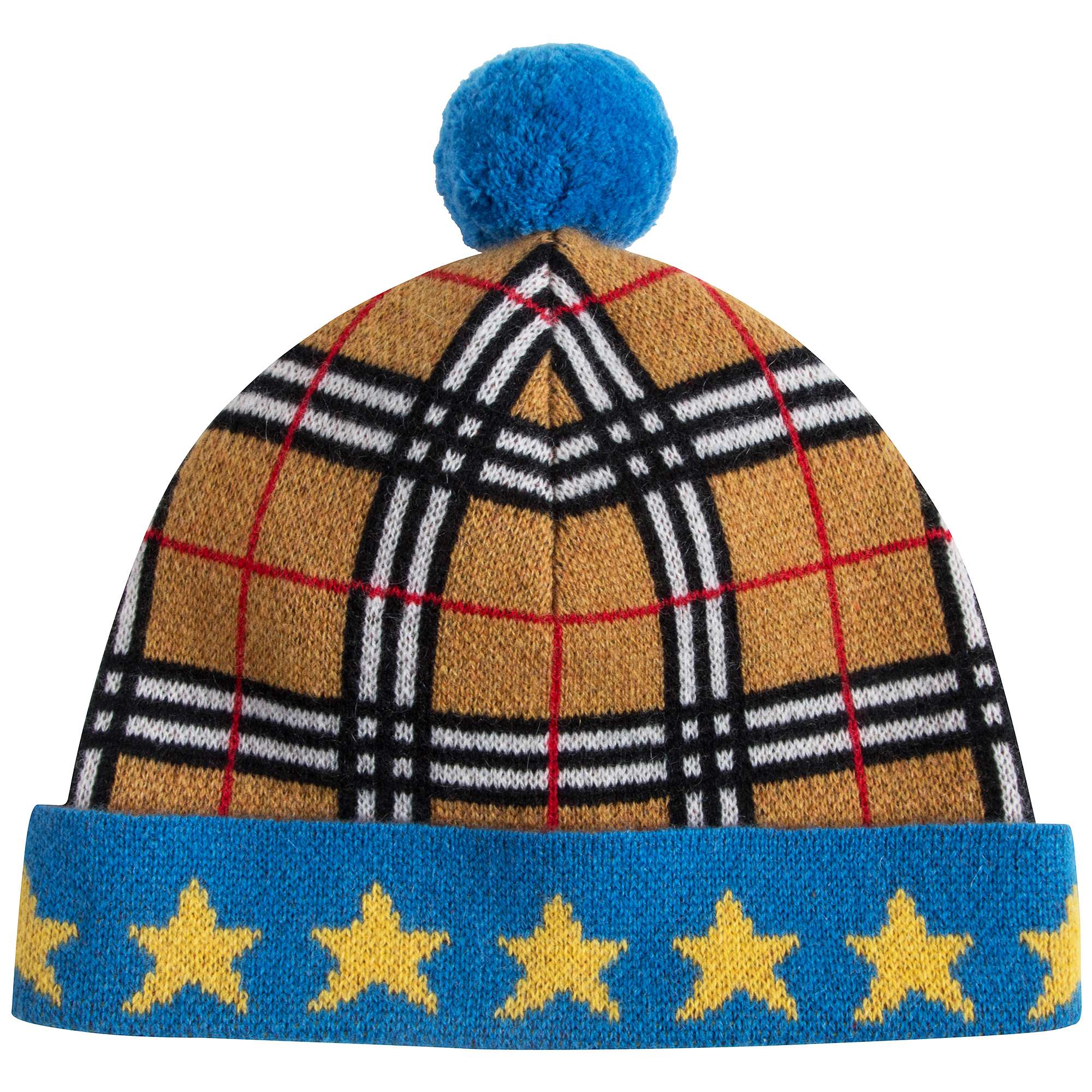 Boys & Girls Yellow Check Cashmere Hat