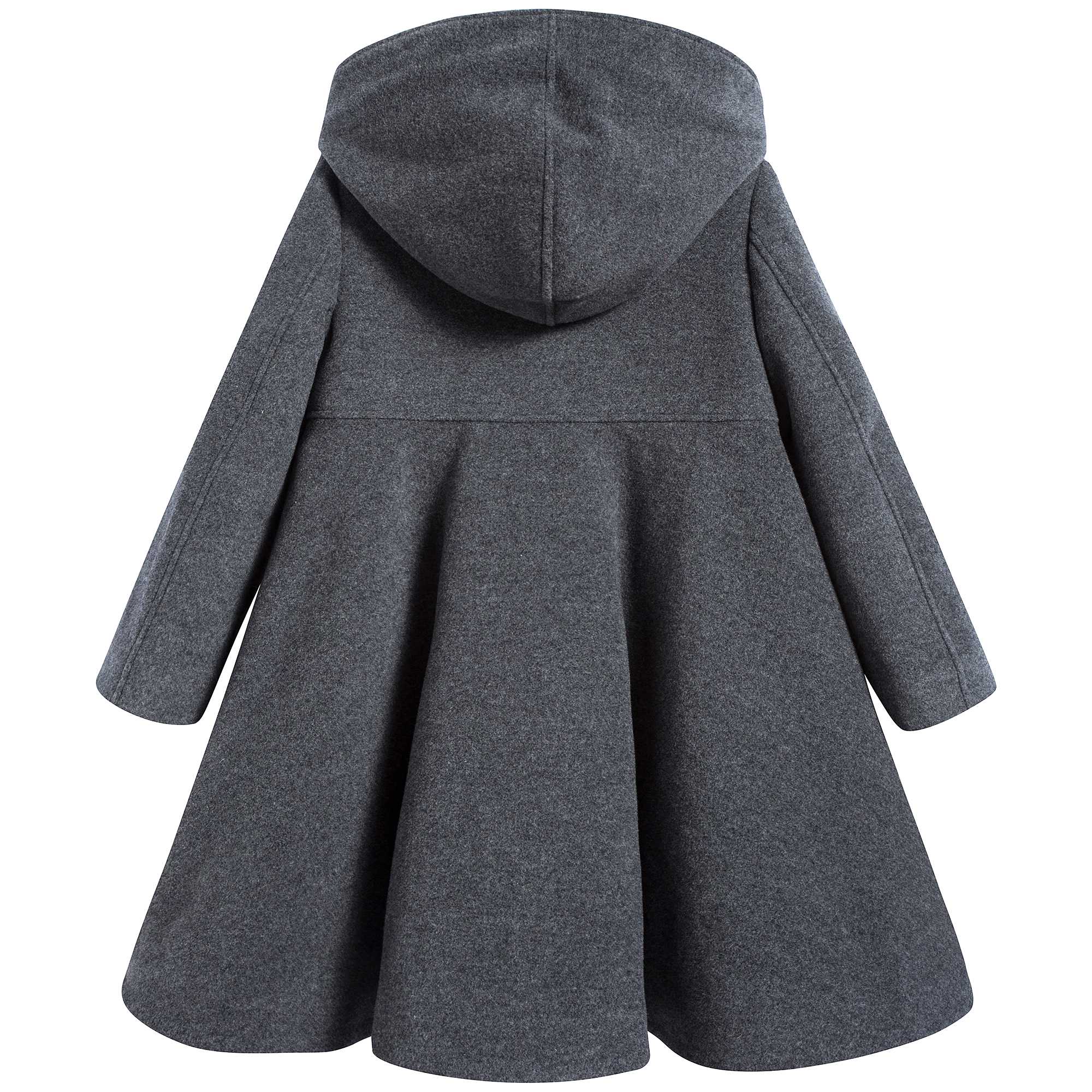 Girls Melange Grey Wool Coat