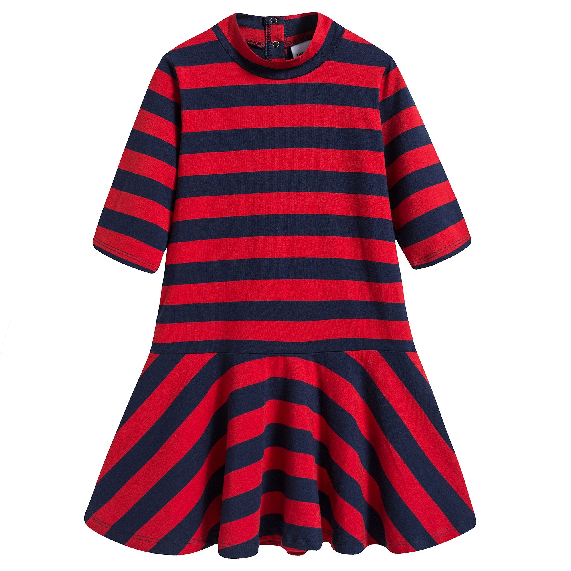 Girls Red & Blue Striped Dress