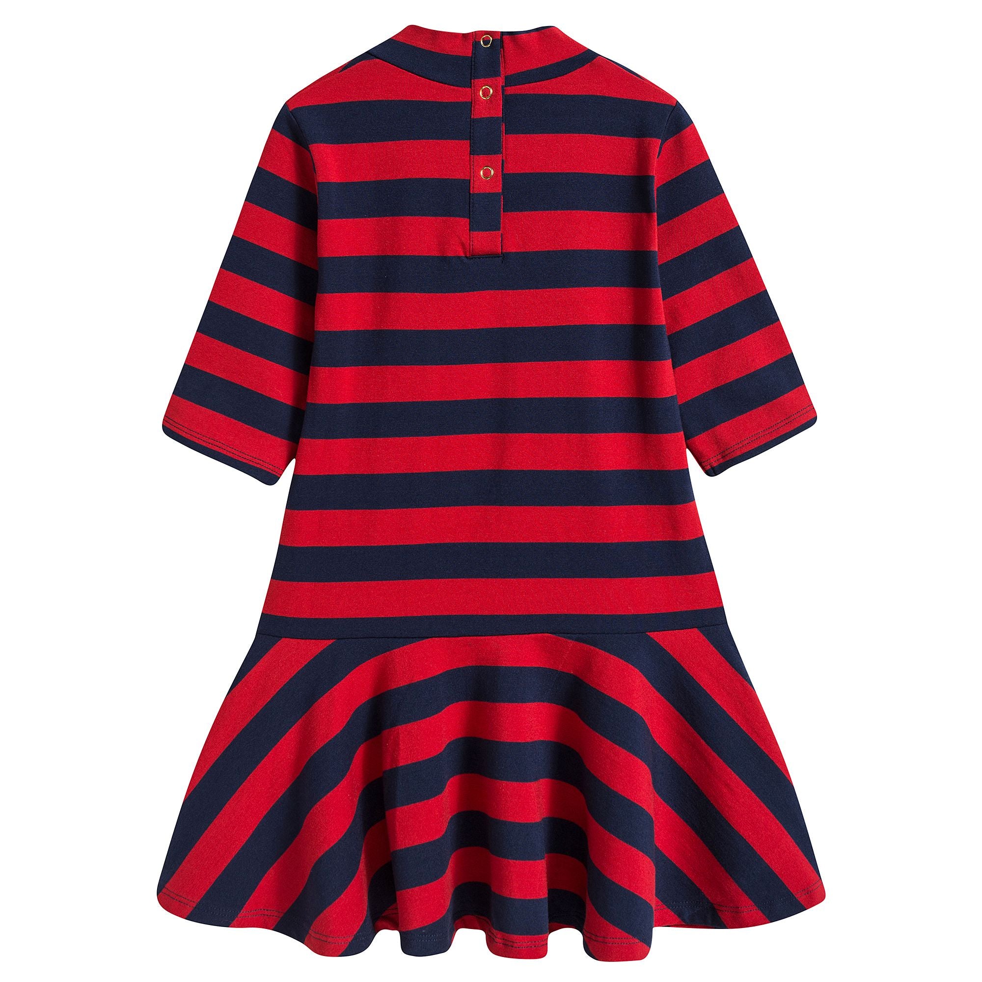 Girls Red & Blue Striped Dress