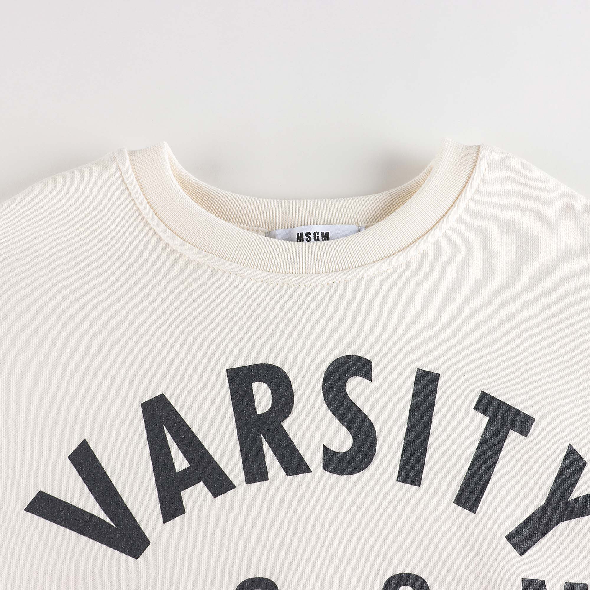 Boys & Girls White Logo Cotton Sweatshirt