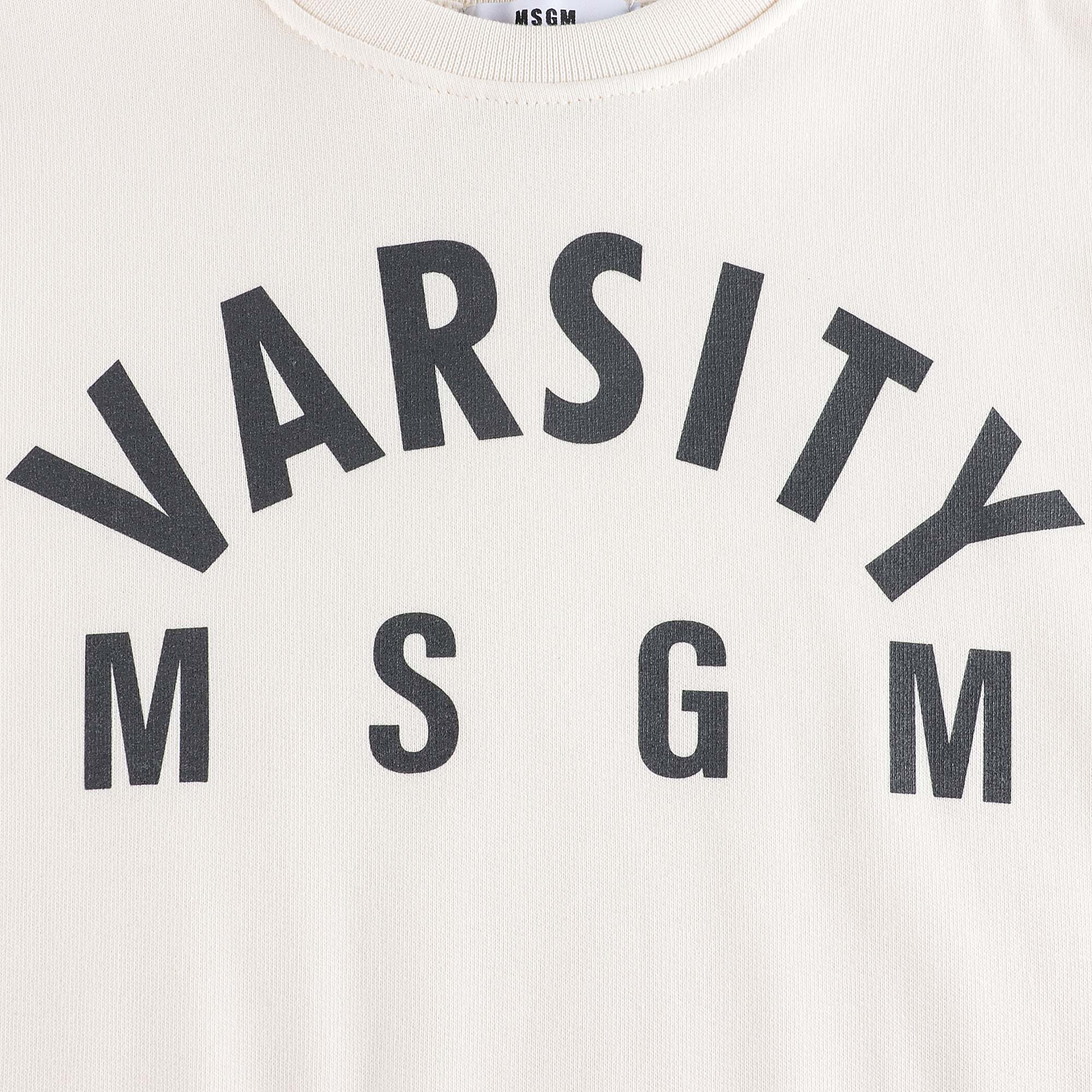 Boys & Girls White Logo Cotton Sweatshirt