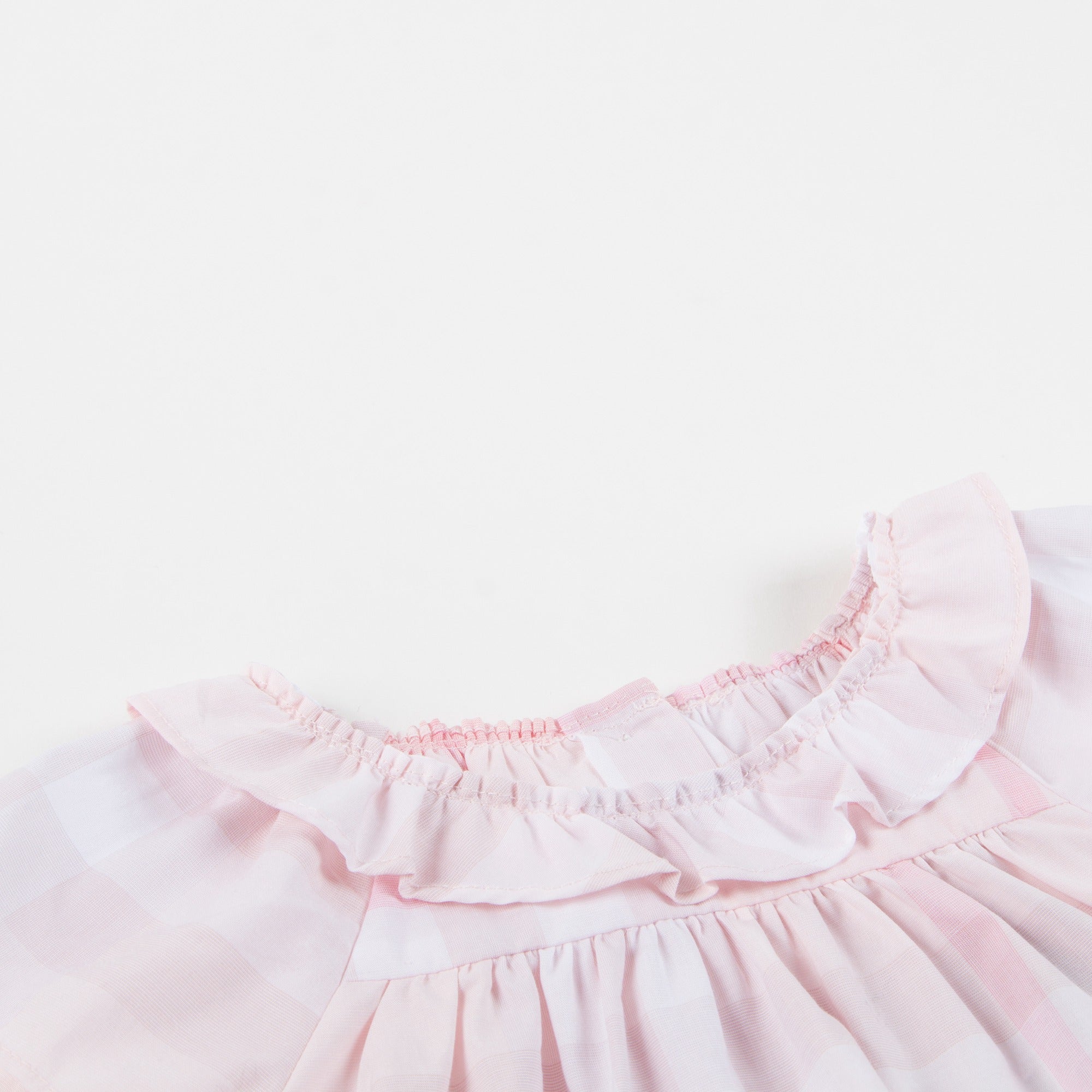Baby  Girls  Ice  Pink   Cotton  Check   Dress